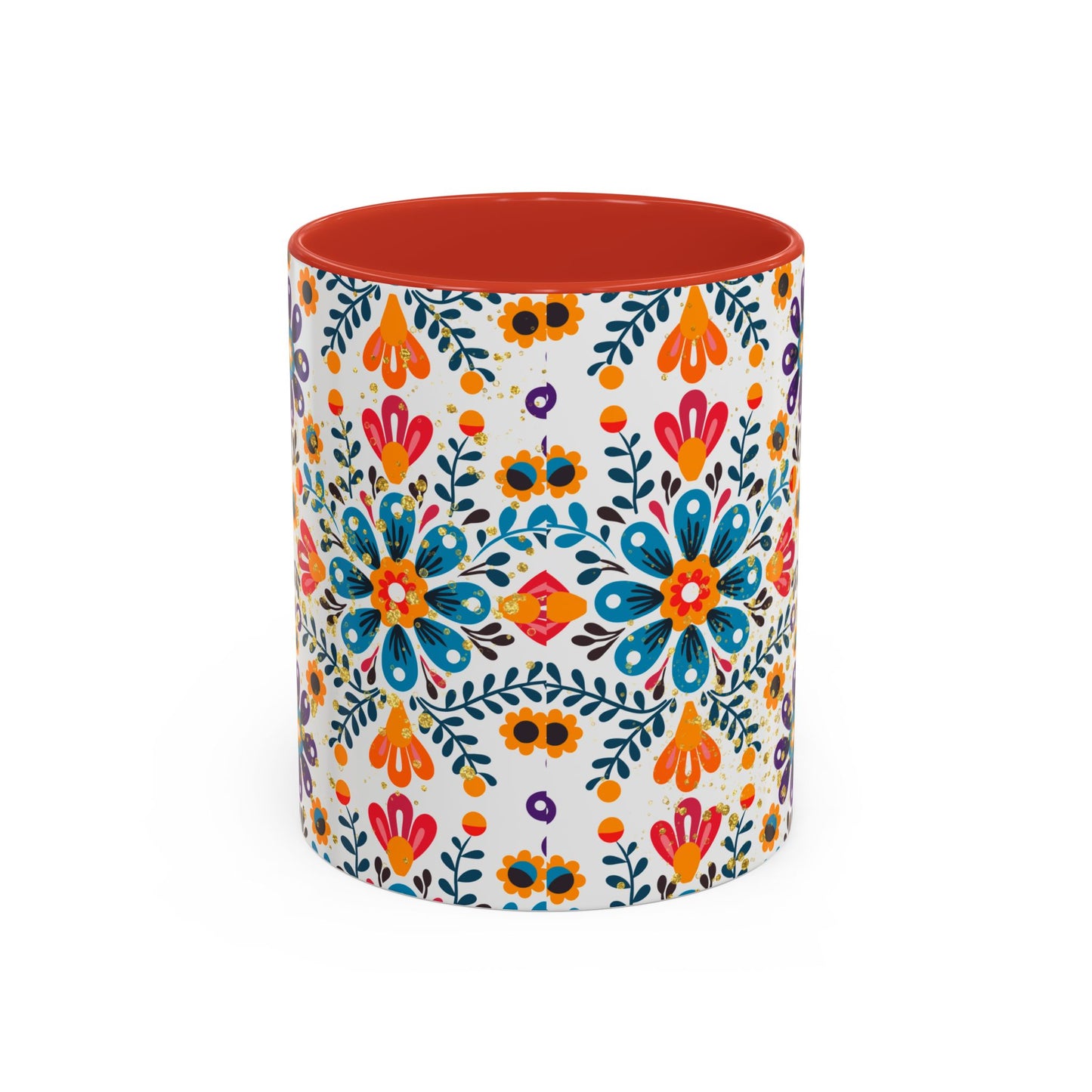 Boho Floral Coffee Mug – Folk Art Accent Mug | Colorful Ceramic Cup by Stardust Cove