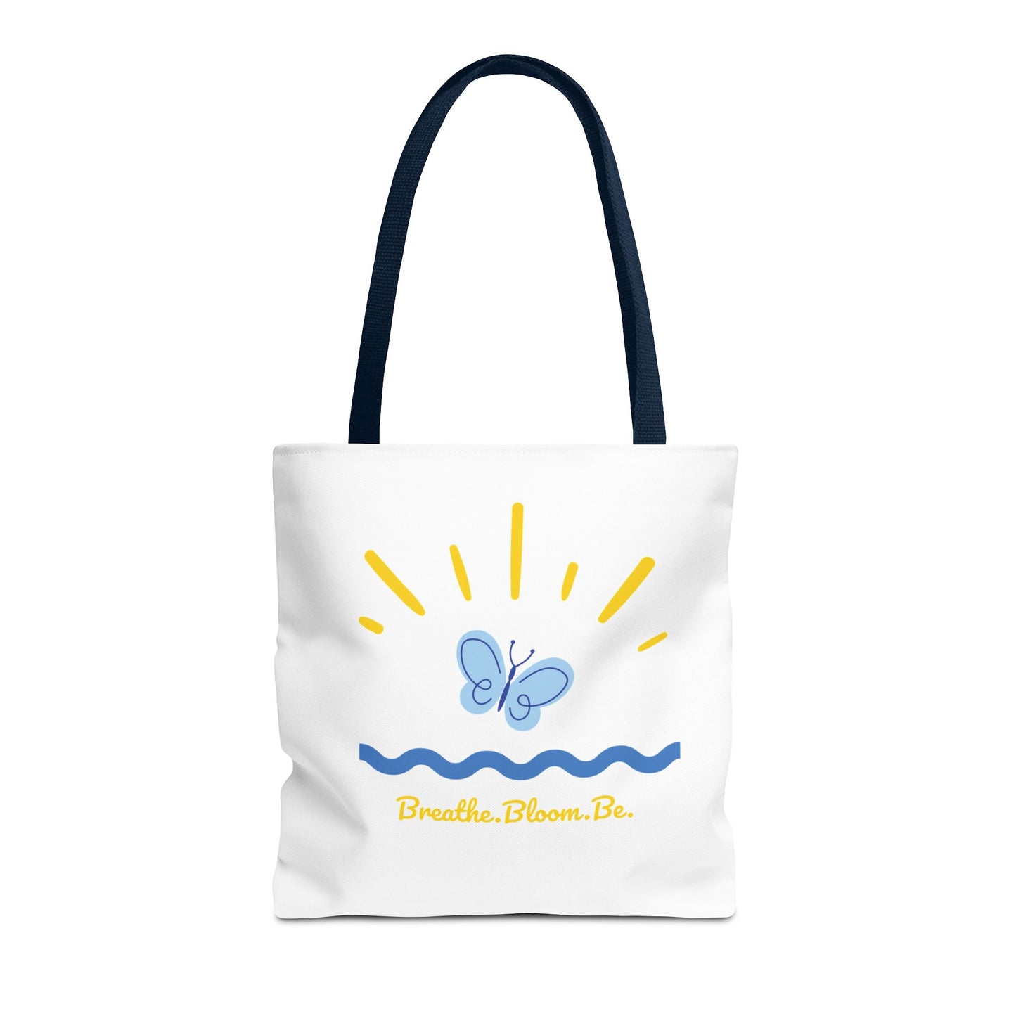 Butterfly and Stripes AOP Tote Bag - Stylish Shopping Bag, Eco-Friendly Gift, Summer Vibes, Beach Ready, Everyday Use