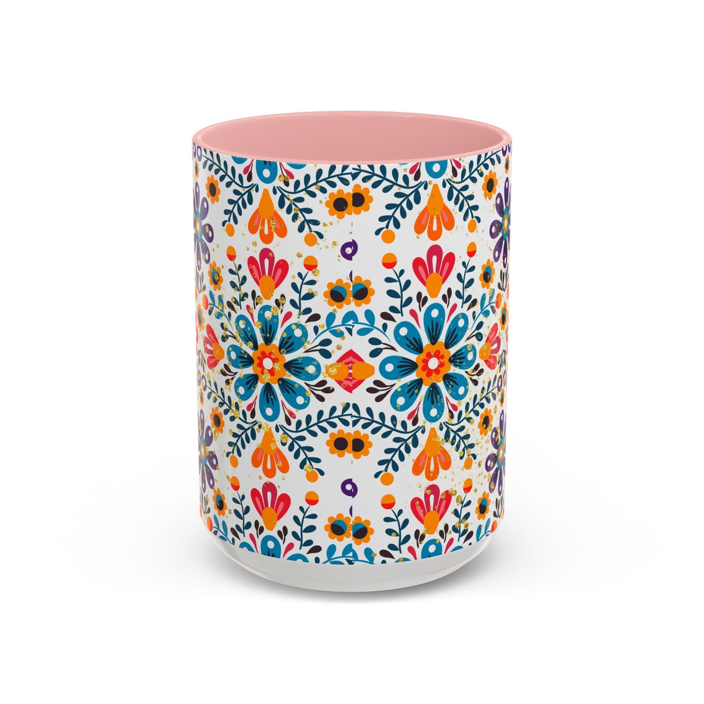 Boho Floral Coffee Mug – Folk Art Accent Mug | Colorful Ceramic Cup by Stardust Cove
