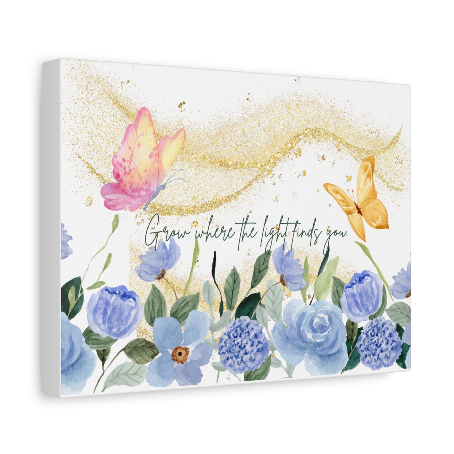 Inspirational Floral Canvas Art - "Grow Where the Light Finds You"