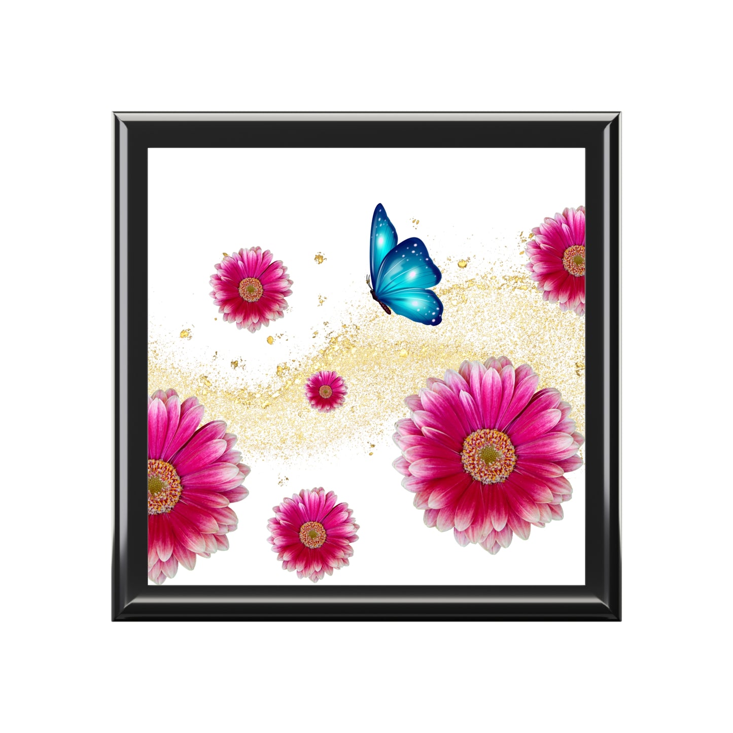 Floral Butterfly Jewelry Box, Elegant Organizer, Gift for Her, Birthday, Mothers Day, Wedding Keepsake