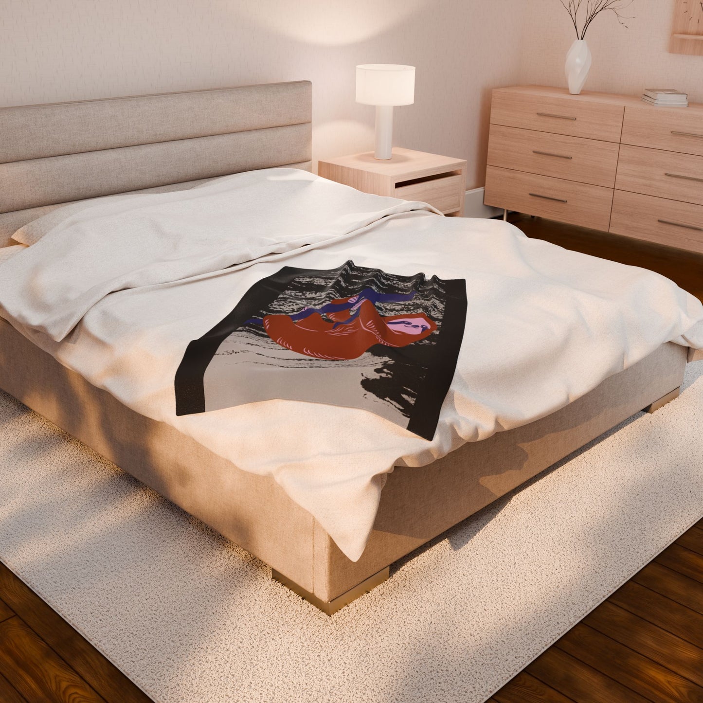 Cozy Sloth Velveteen Plush Blanket – Perfect for Relaxation and Snuggling