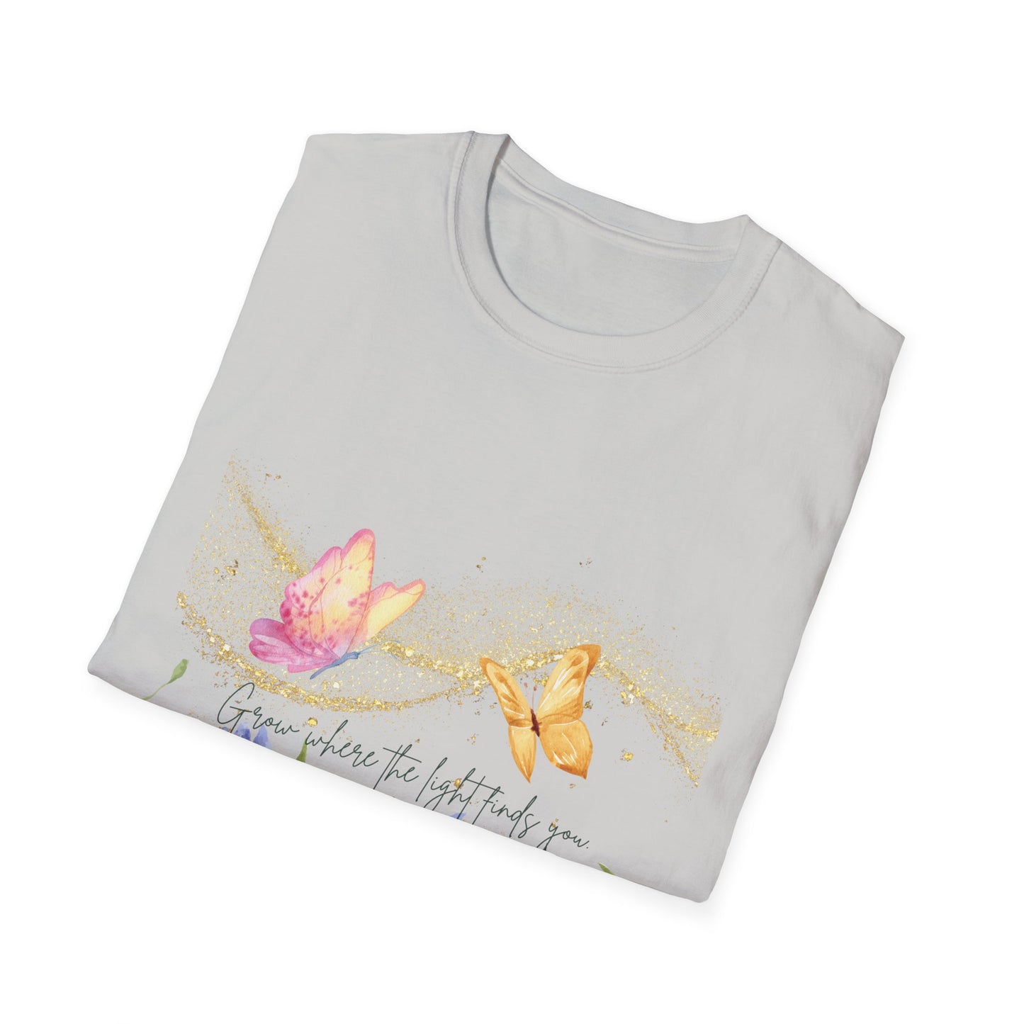 Butterfly Blossom Unisex Softstyle T-Shirt - Inspirational Floral Design