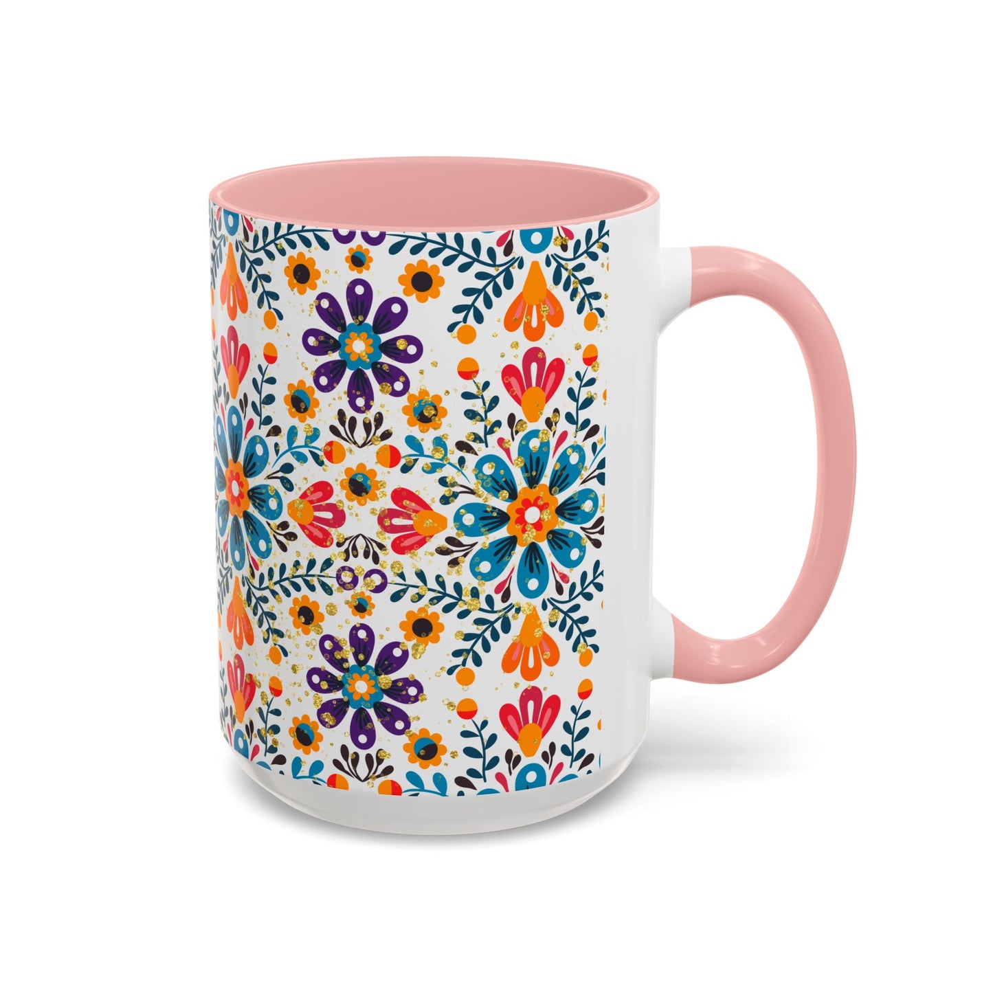 Boho Floral Coffee Mug – Folk Art Accent Mug | Colorful Ceramic Cup by Stardust Cove