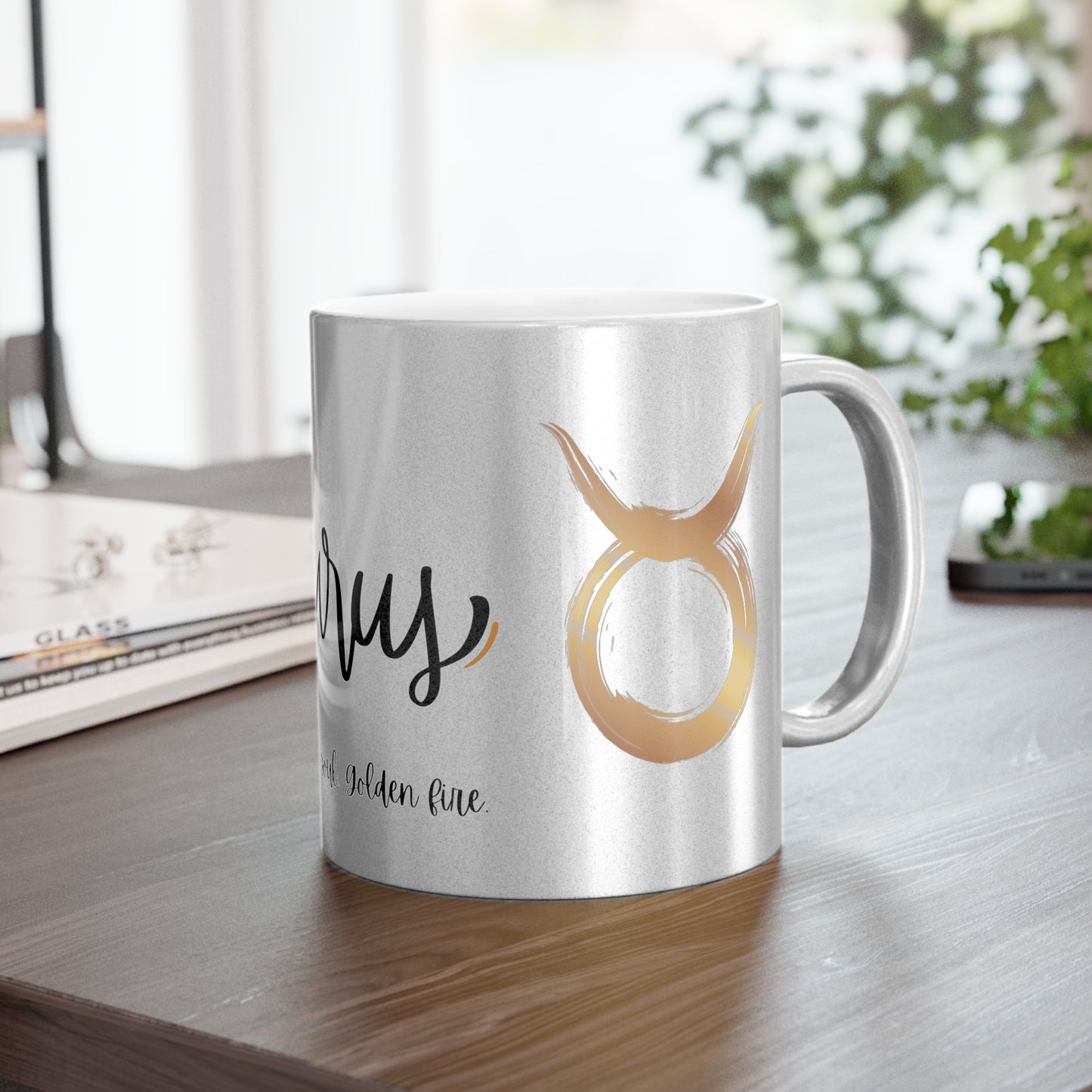 Taurus Zodiac Mug – Grounded Soul. Golden Fire – Astrology Gift for Taurus Women & Men – Celestial Taurus Coffee Cup