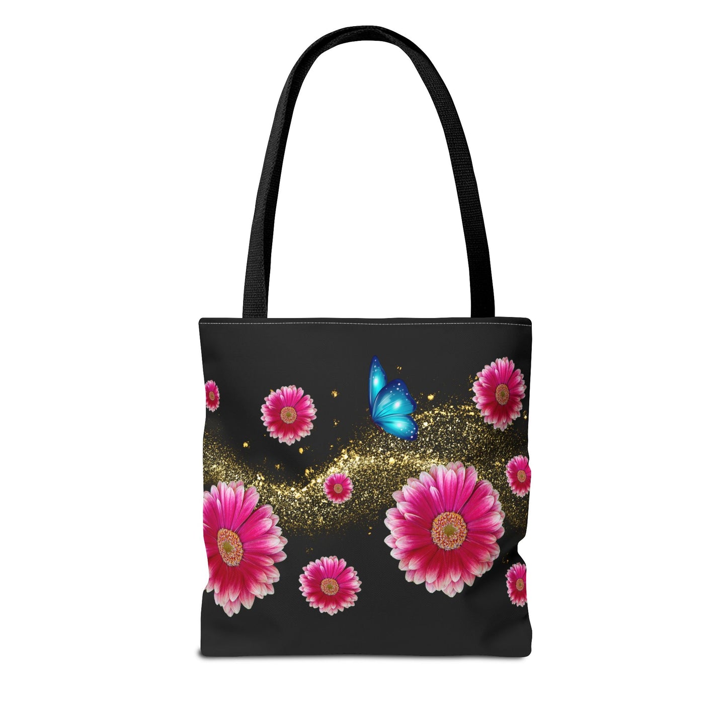 Floral Butterfly Tote Bag, Flower Power Bag, AOP Floral Shopper, Spring Tote, Gift for Nature Lovers, Eco-Friendly Bag