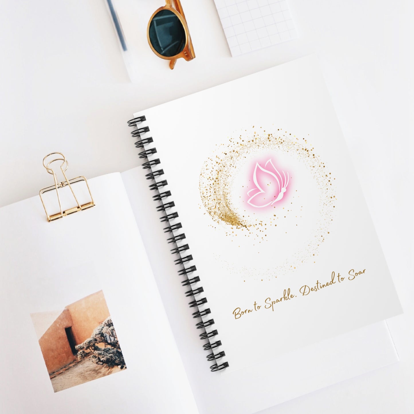 Inspirational Spiral Notebook - "Born to Sparkle, Destined to Soar" - Perfect for Journaling and Goal Setting