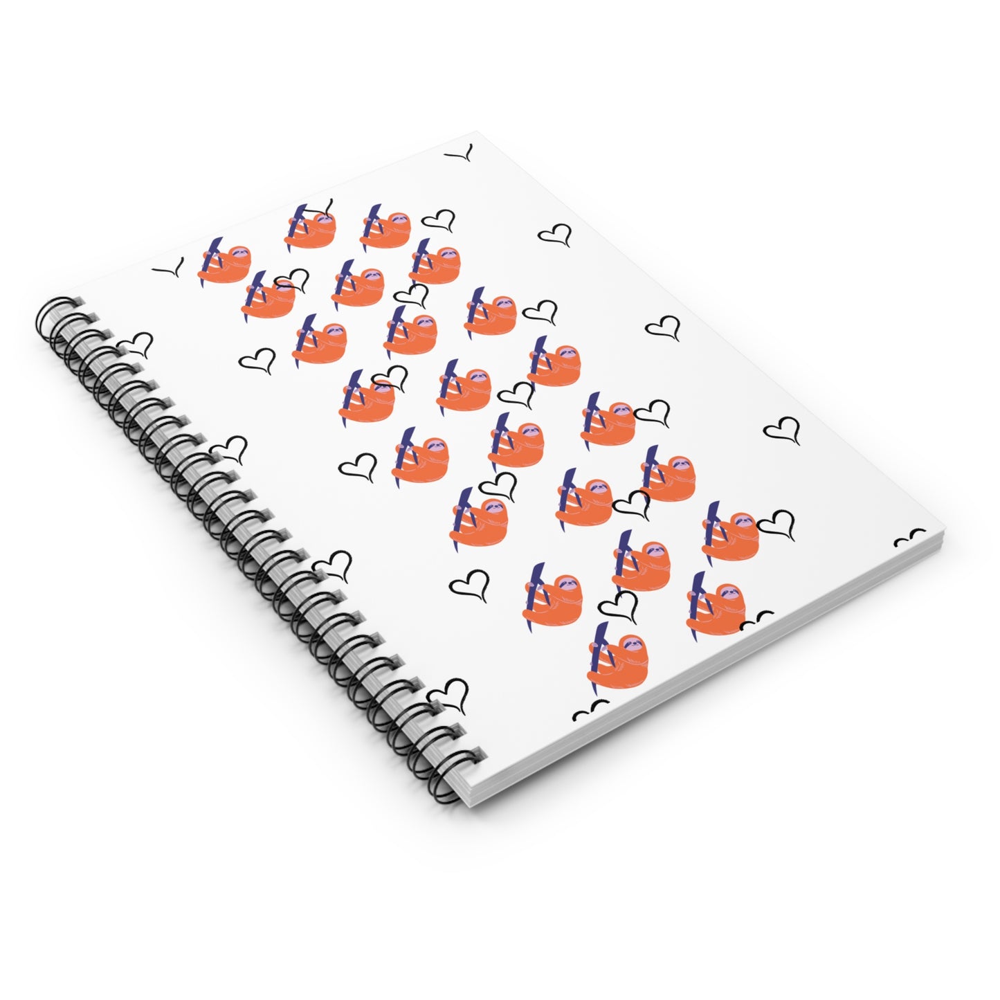 Cute Heart Pattern Spiral Notebook - Ruled Lines for Notes & Doodles