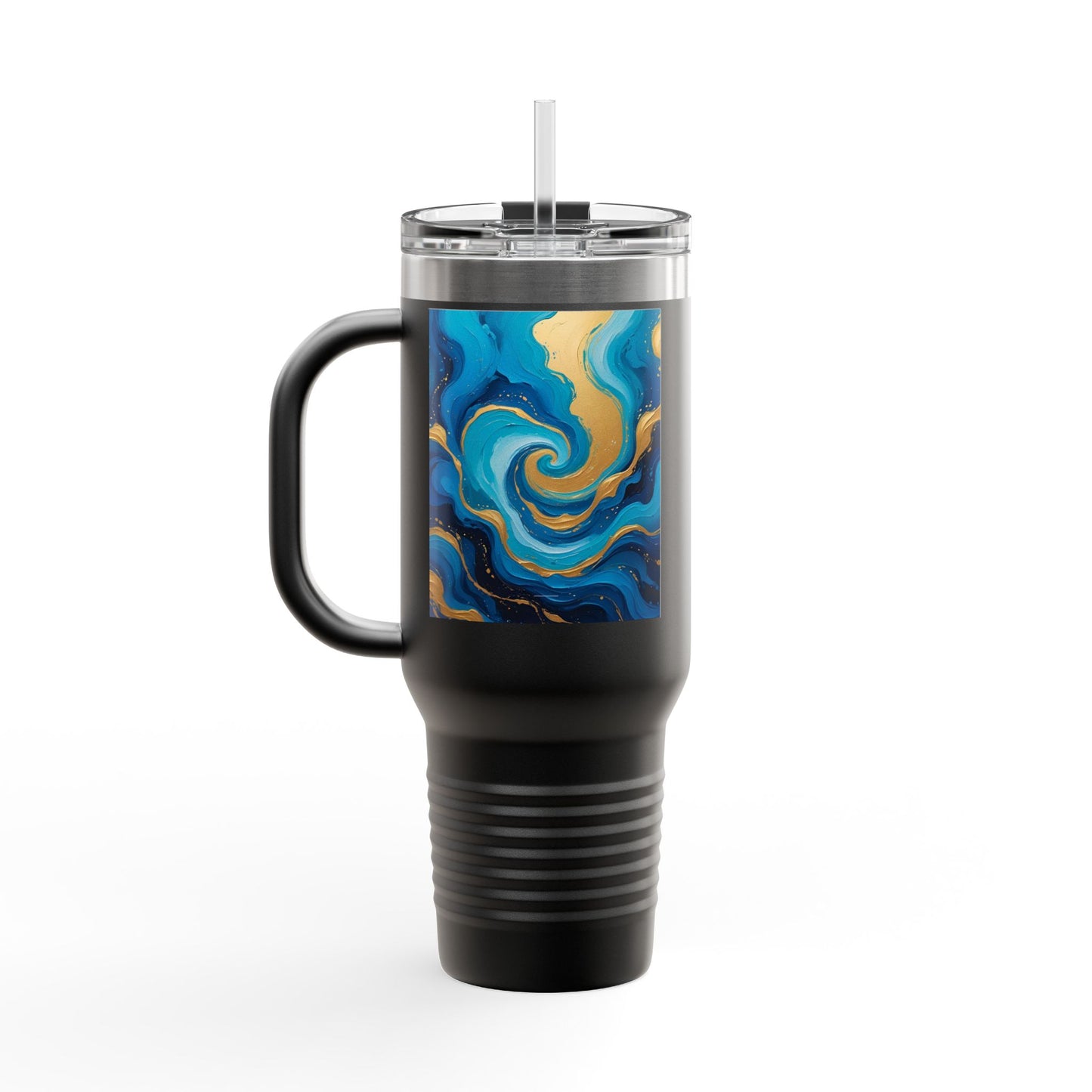 Tide Dreams 40oz Travel Mug – Celestial Ocean Swirl Tumbler with Straw Lid, Insulated Hydration Gift for Her