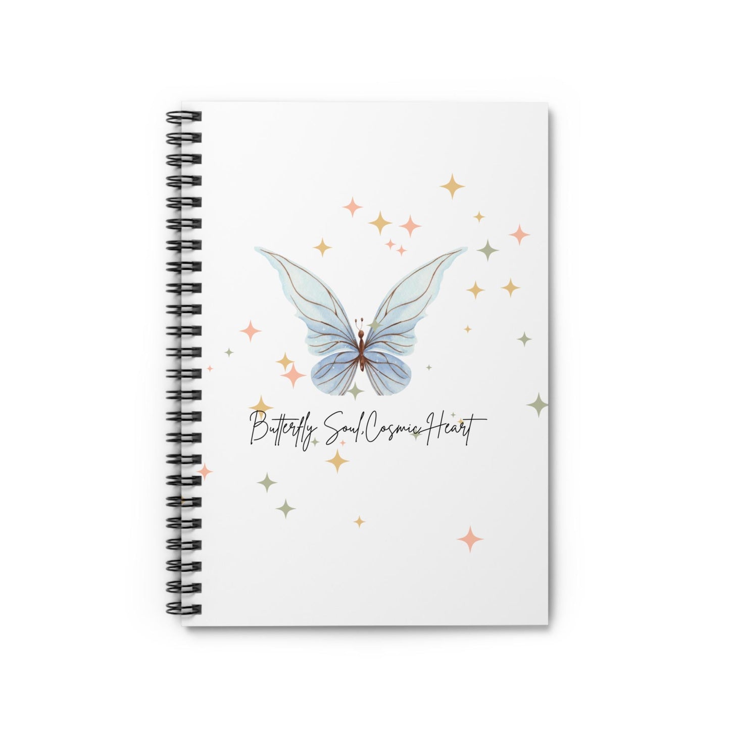Butterfly Soul Cosmic Heart Spiral Notebook, Inspirational Journal, Gift for Women, Sketchbook, Writing Notebook, Art Diary