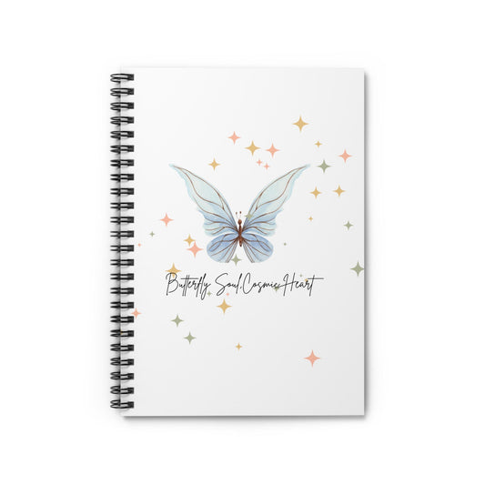 Butterfly Soul Cosmic Heart Spiral Notebook, Inspirational Journal, Gift for Women, Sketchbook, Writing Notebook, Art Diary