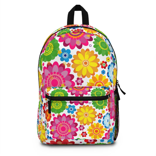 Colorful Floral Backpack – Boho Style Trendy Bag for School, Travel, or Everyday Use