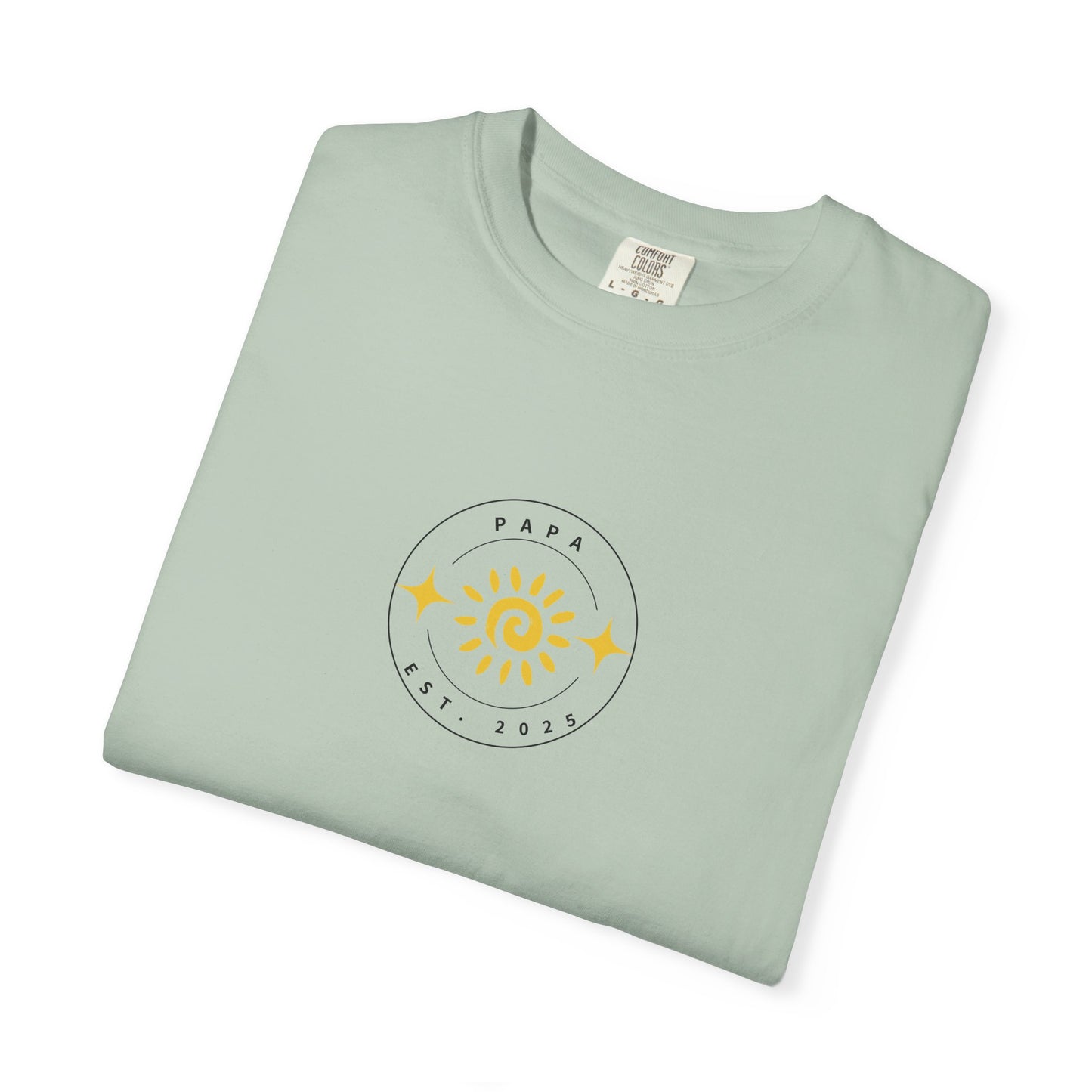 Papa Est. 2025 T-Shirt – Retro Sun Tee for First-Time Grandpas
