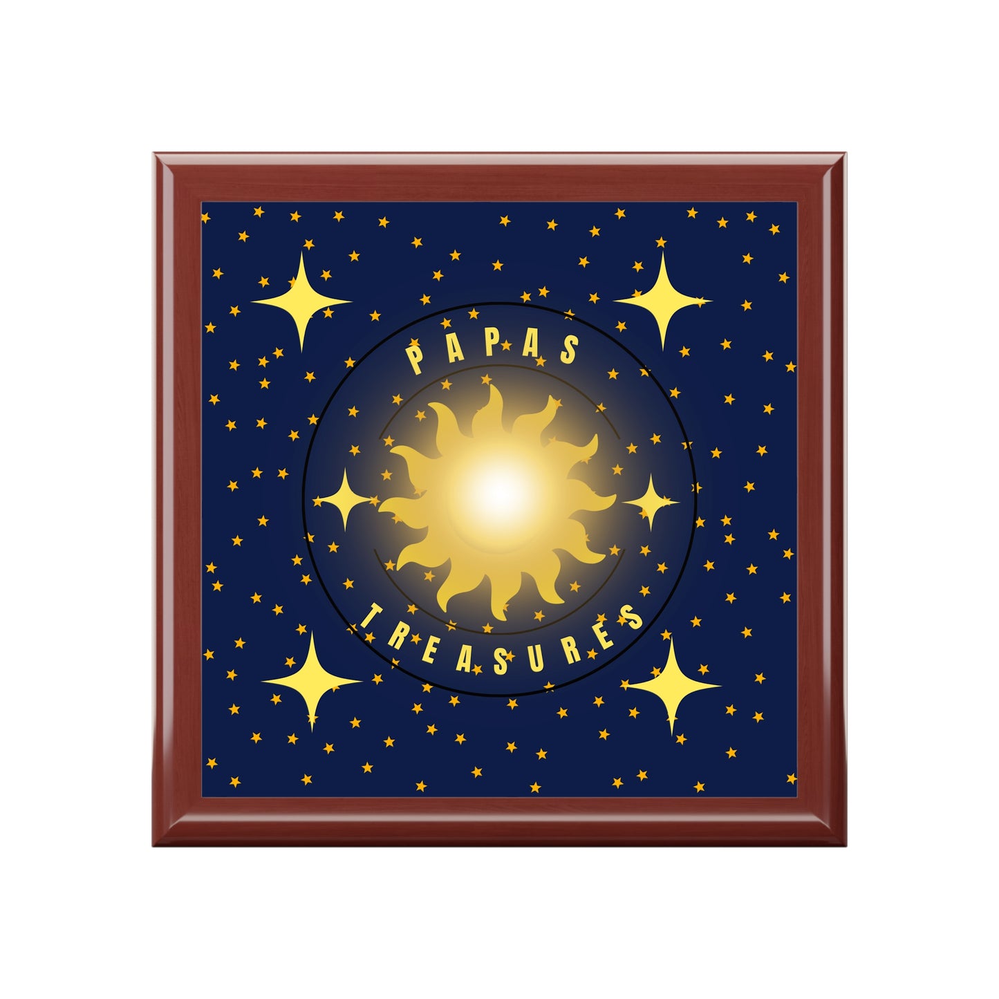 Papa’s Treasures Celestial Keepsake Box – Radiant Sun & Stars Design