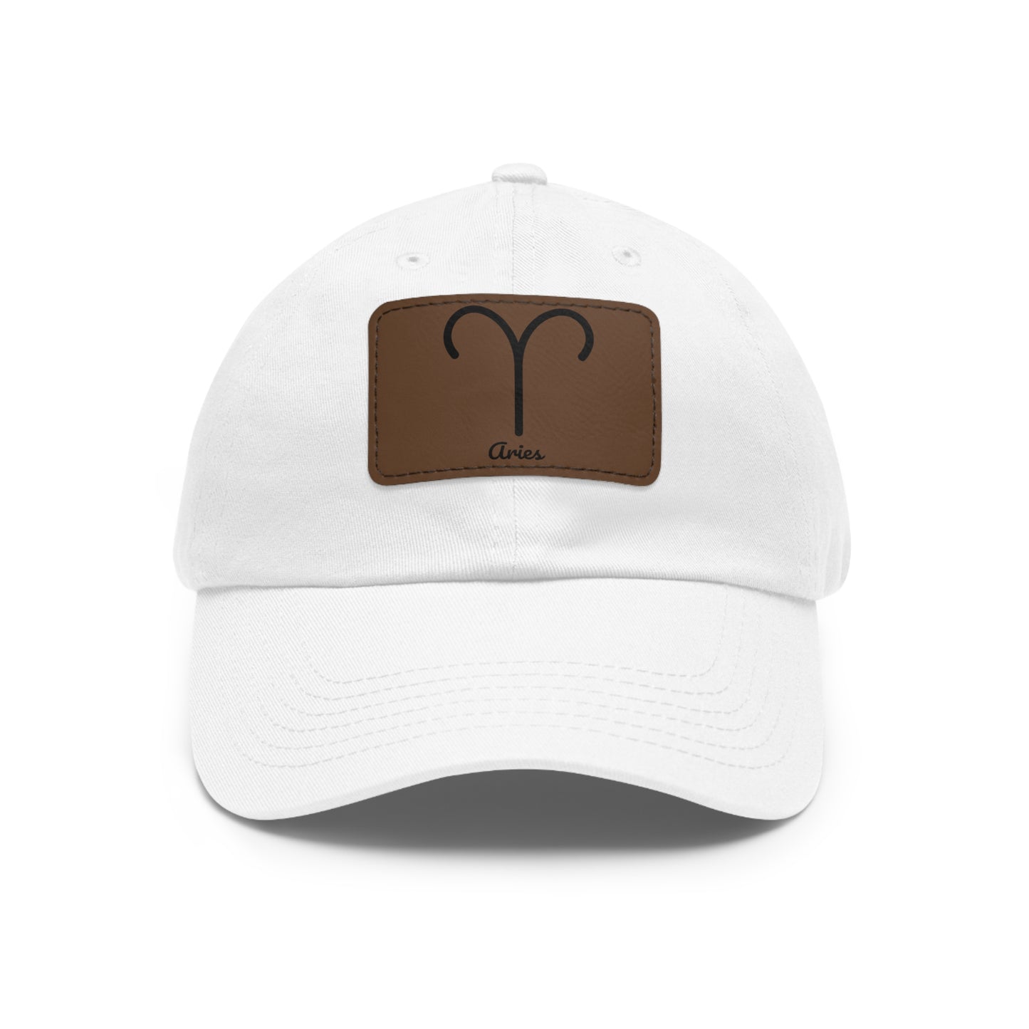 Aries Zodiac Dad Hat with Leather Patch – Astrology Gift for Men & Women | Minimalist Star Sign Baseball Cap