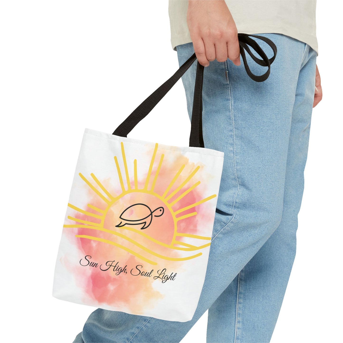 Sun High Tote Bag - Inspirational Turtle Design for Beach Lovers
