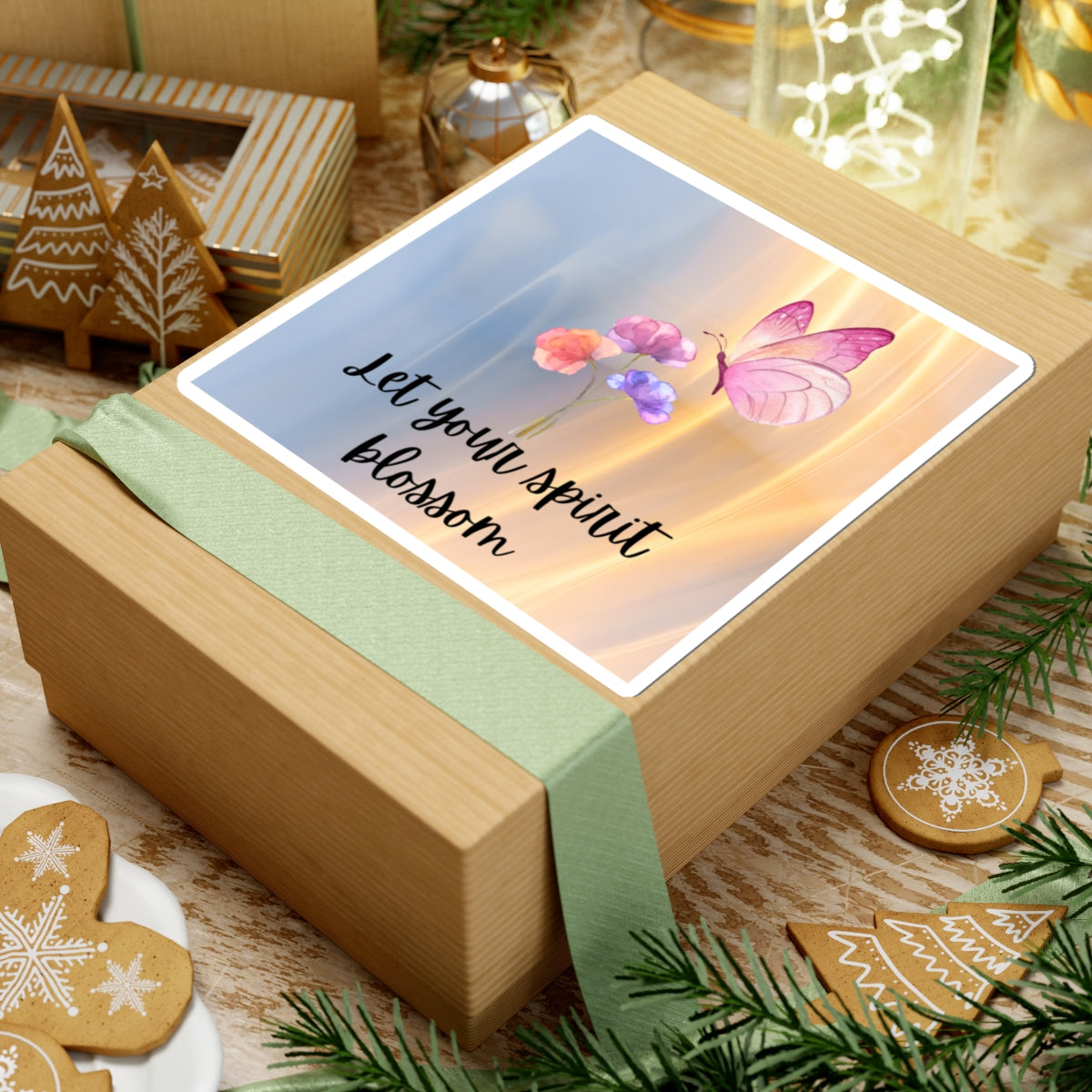 Inspirational Kiss-Cut Stickers - "Let Your Spirit Blossom" Floral Design