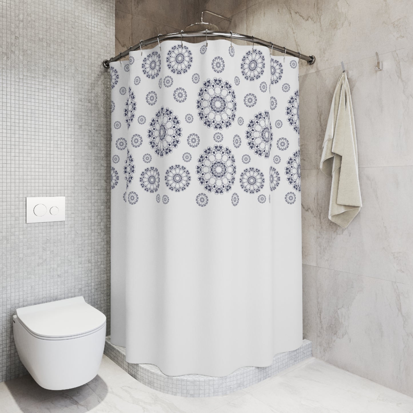 Elegant Mandala Shower Curtain | Home Decor, Bathroom Accessory, Gift for Her, Boho Style, Modern Design