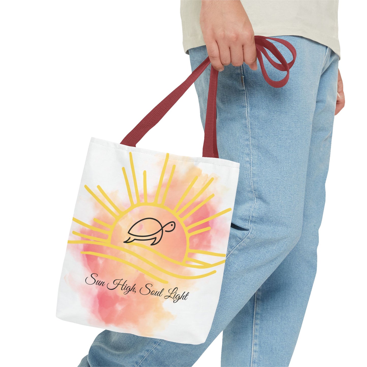 Sun High Tote Bag - Inspirational Turtle Design for Beach Lovers