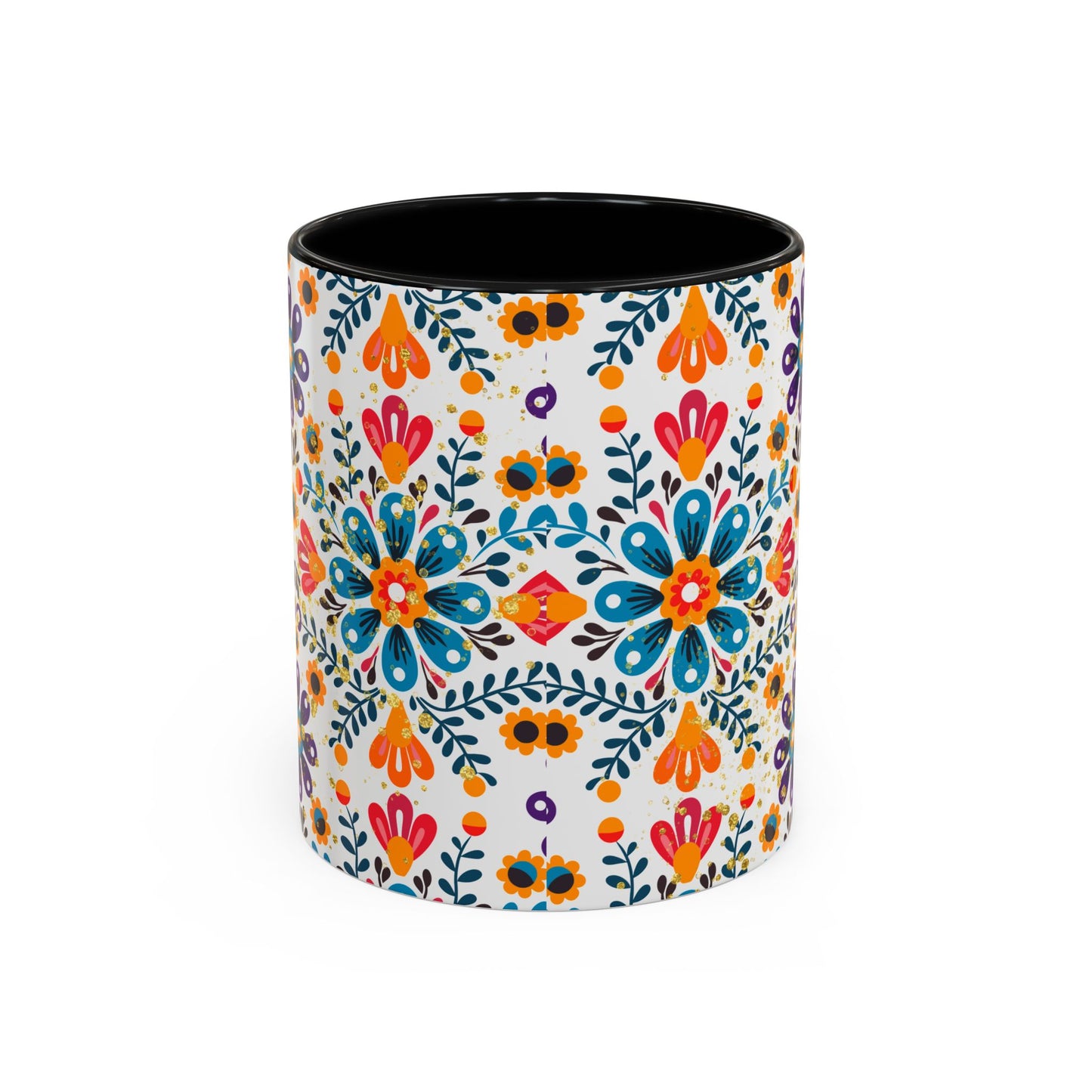 Boho Floral Coffee Mug – Folk Art Accent Mug | Colorful Ceramic Cup by Stardust Cove