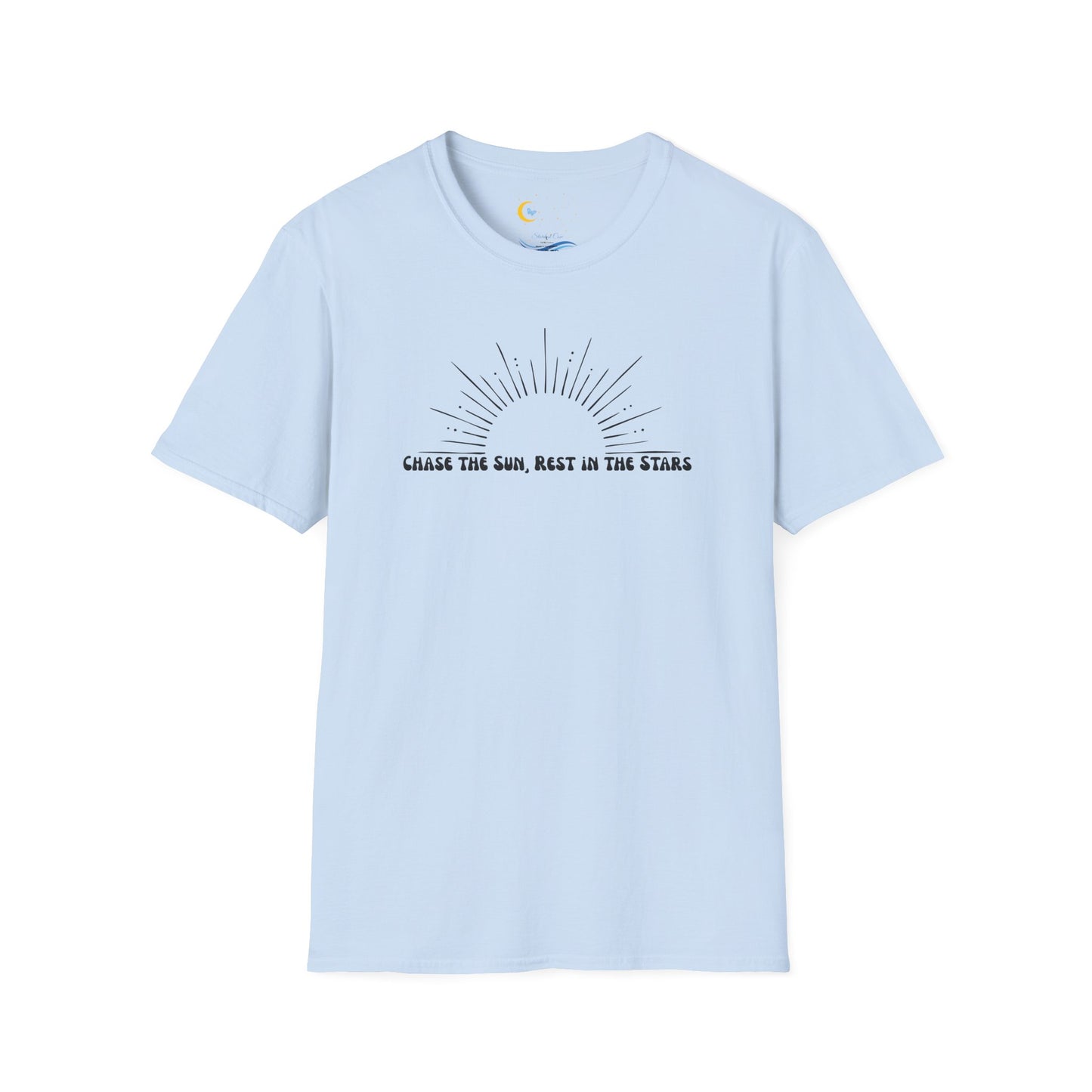 Chase the Sun, Rest in the Stars Tee – Minimalist Celestial Shirt