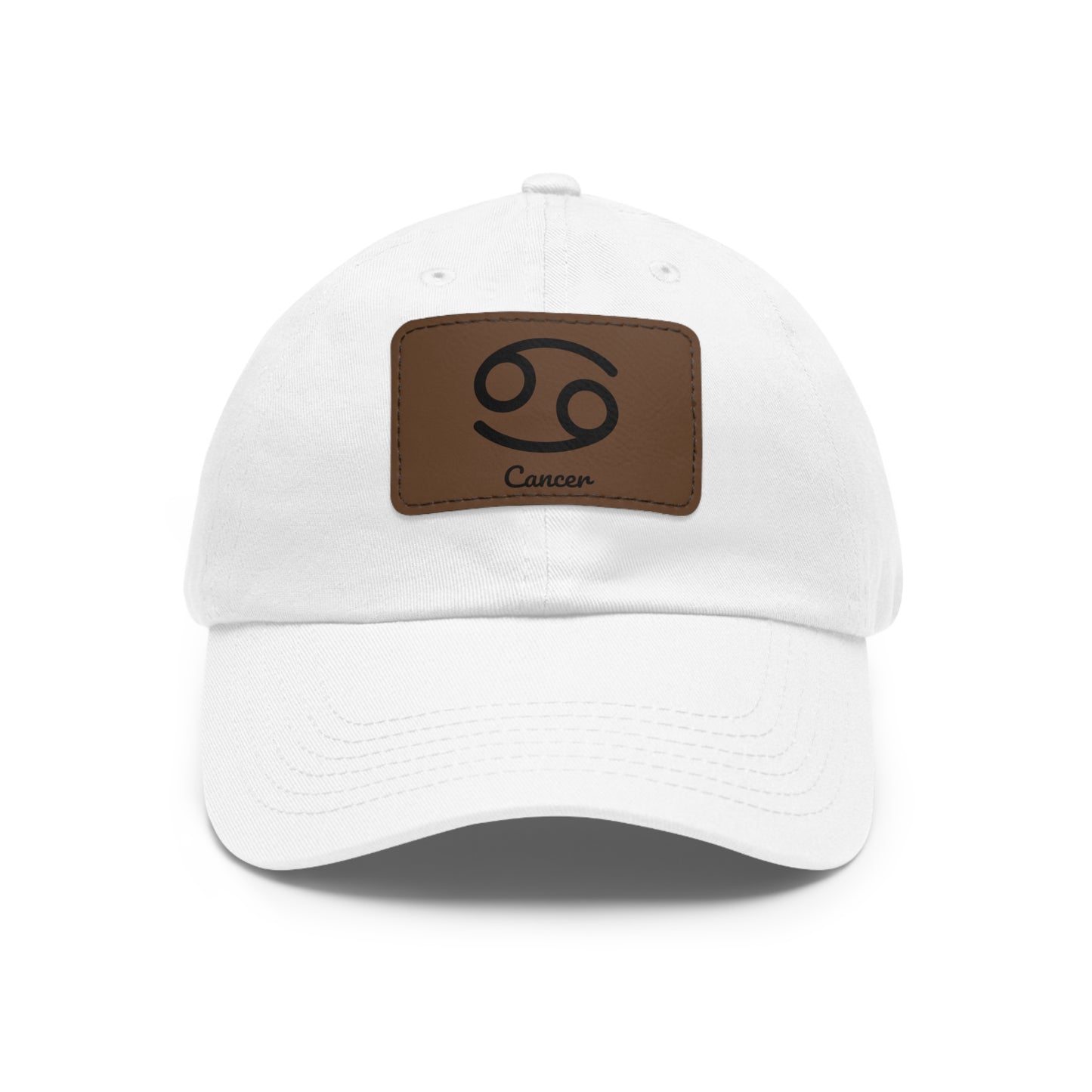 Cancer Zodiac Dad Hat – Leather Patch Astrology Cap | Water Sign Horoscope Gift for Men & Women