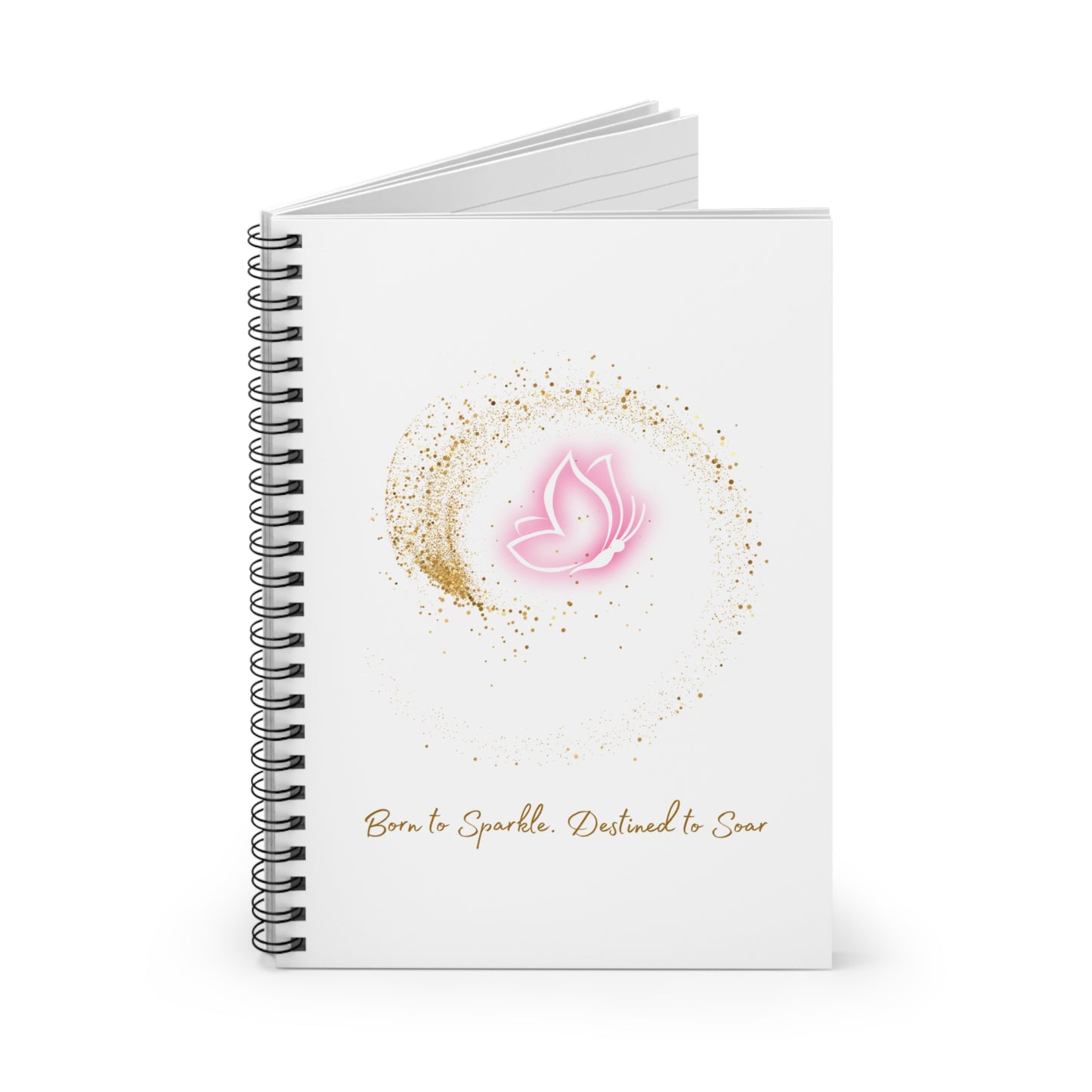 Inspirational Spiral Notebook - "Born to Sparkle, Destined to Soar" - Perfect for Journaling and Goal Setting