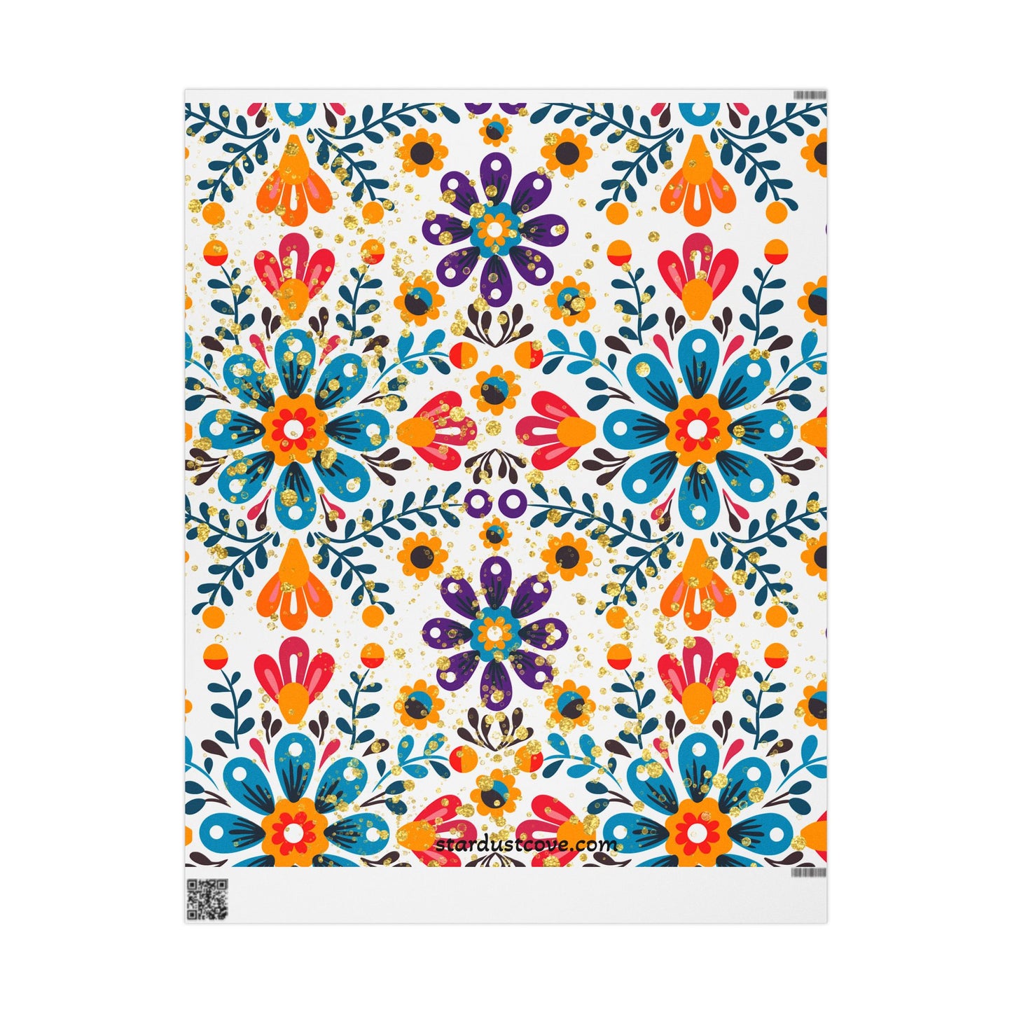 Vibrant Floral Wrapping Paper, Colorful Gift Wrap, Birthday, Holiday, Celebration, Eco-Friendly, Handmade