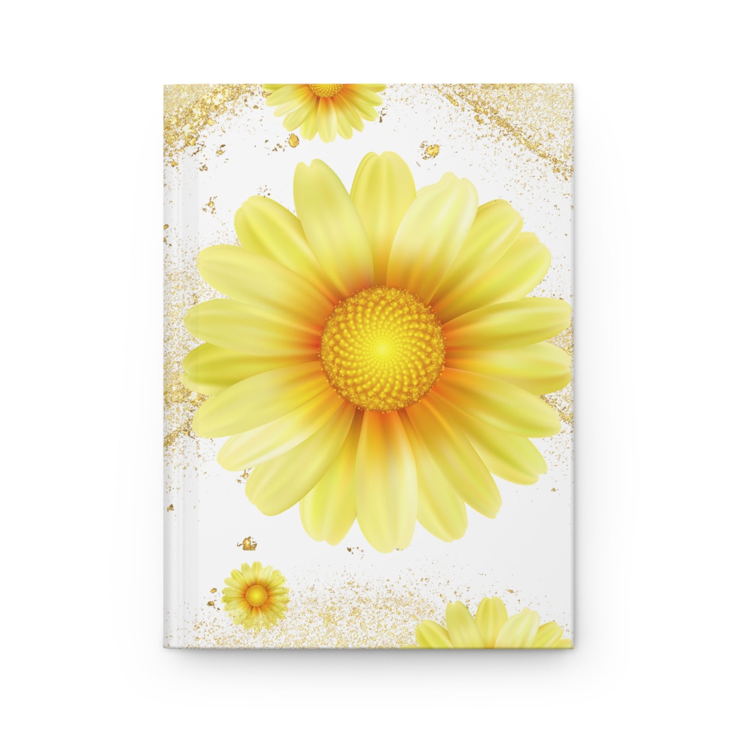 Sunshine Floral Hardcover Journal, Inspirational Notebook, Daisy Design Journal, Spring Gift, Writing Journal