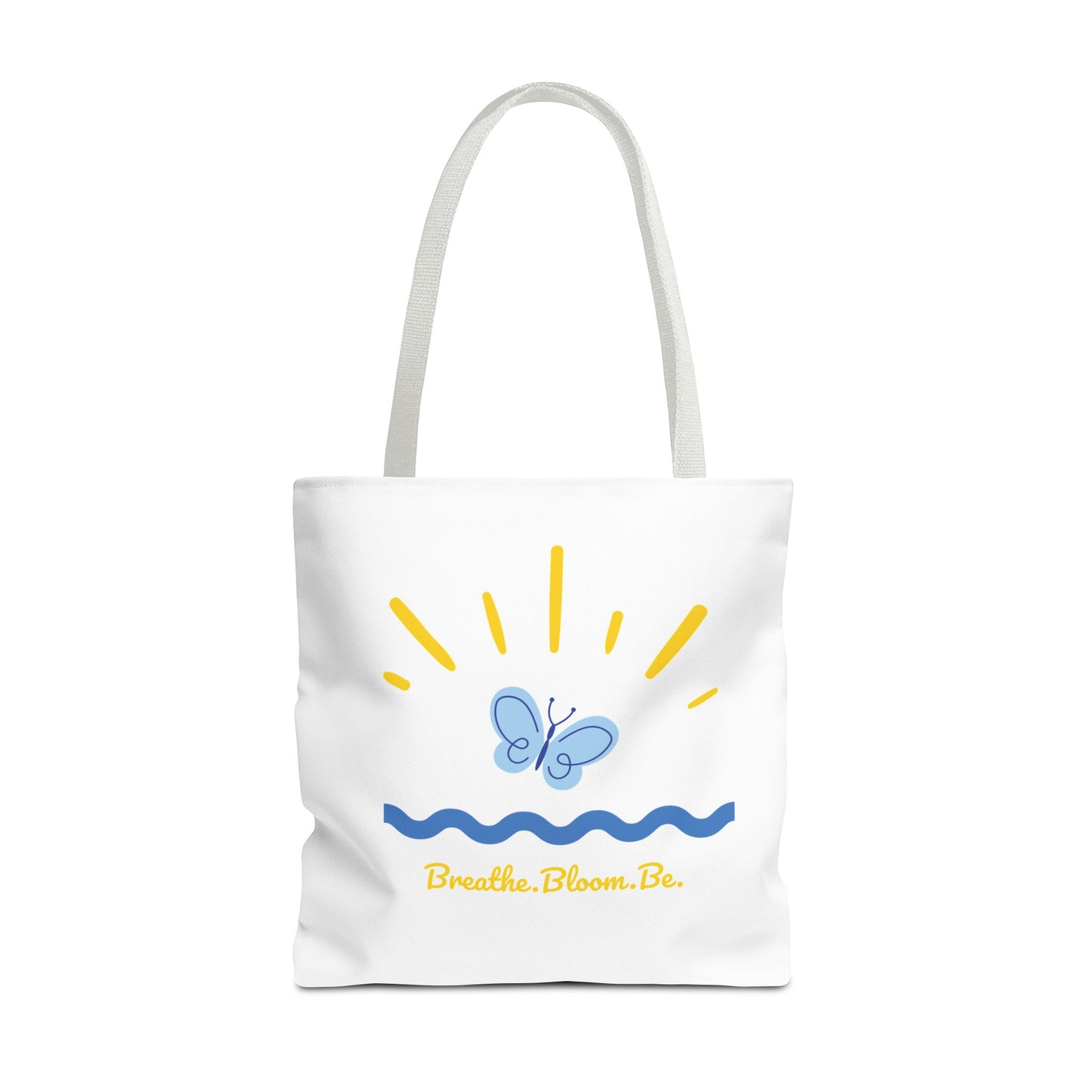 Butterfly and Stripes AOP Tote Bag - Stylish Shopping Bag, Eco-Friendly Gift, Summer Vibes, Beach Ready, Everyday Use