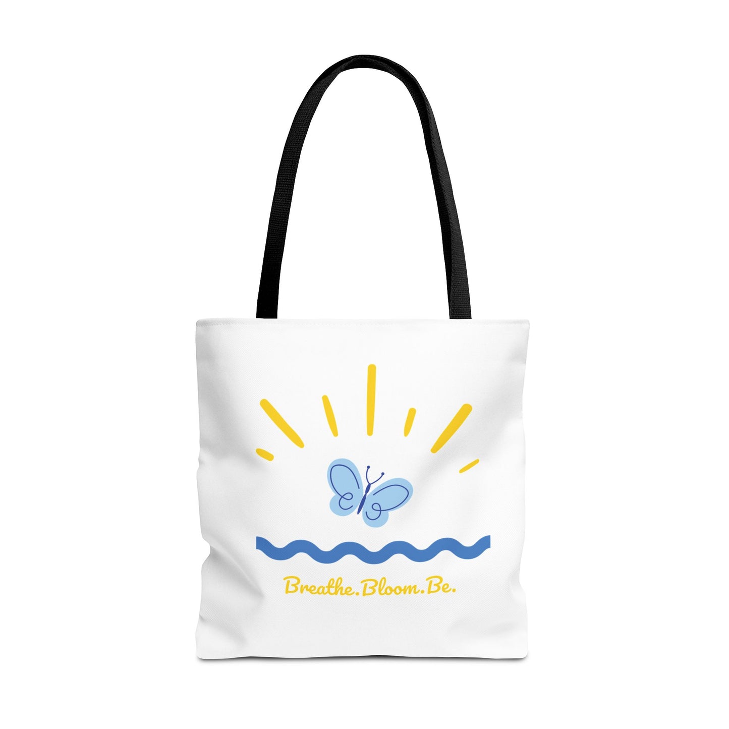 Butterfly and Stripes AOP Tote Bag - Stylish Shopping Bag, Eco-Friendly Gift, Summer Vibes, Beach Ready, Everyday Use