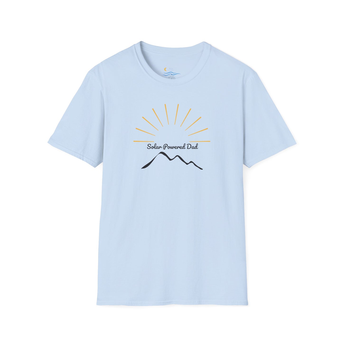 Solar Powered Dad Unisex Softstyle T-Shirt - Perfect Gift for Dad, Father's Day, and Outdoor Enthusiasts