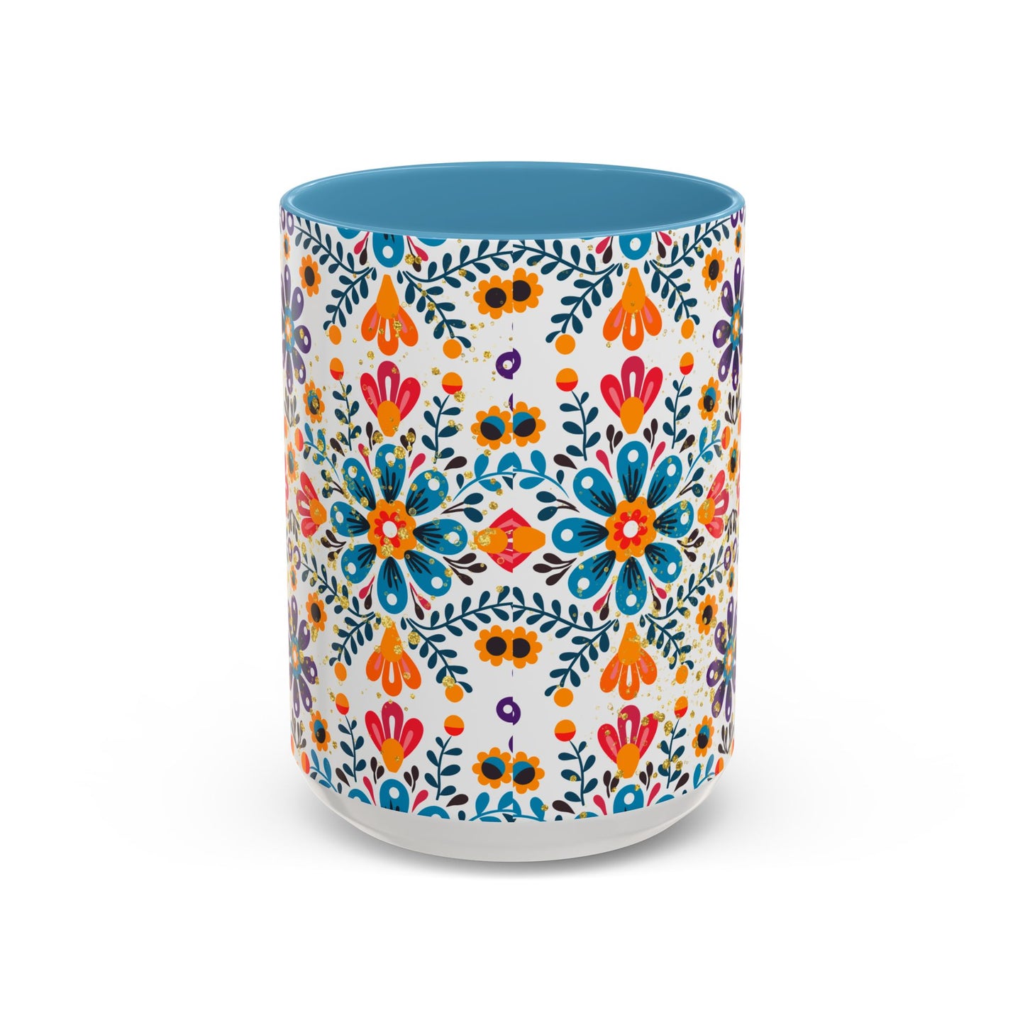 Boho Floral Coffee Mug – Folk Art Accent Mug | Colorful Ceramic Cup by Stardust Cove