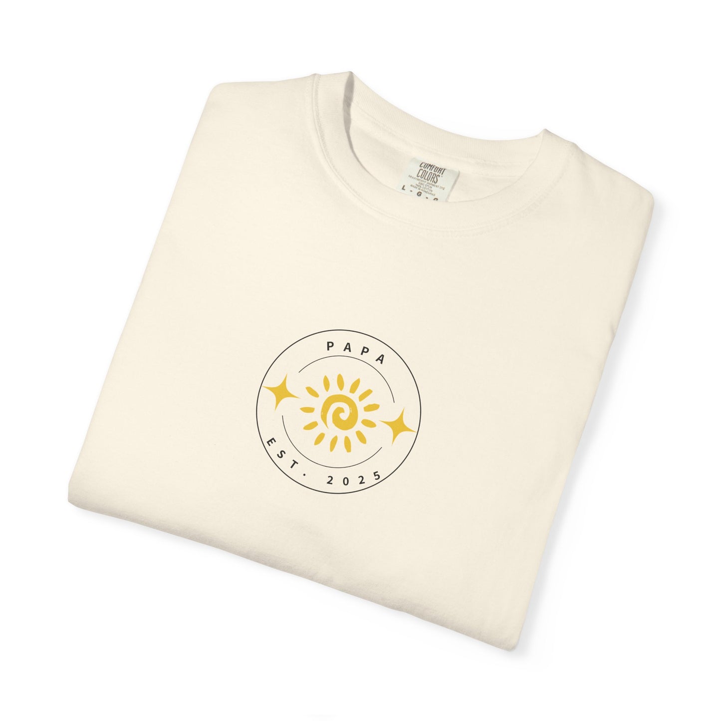 Papa Est. 2025 T-Shirt – Retro Sun Tee for First-Time Grandpas