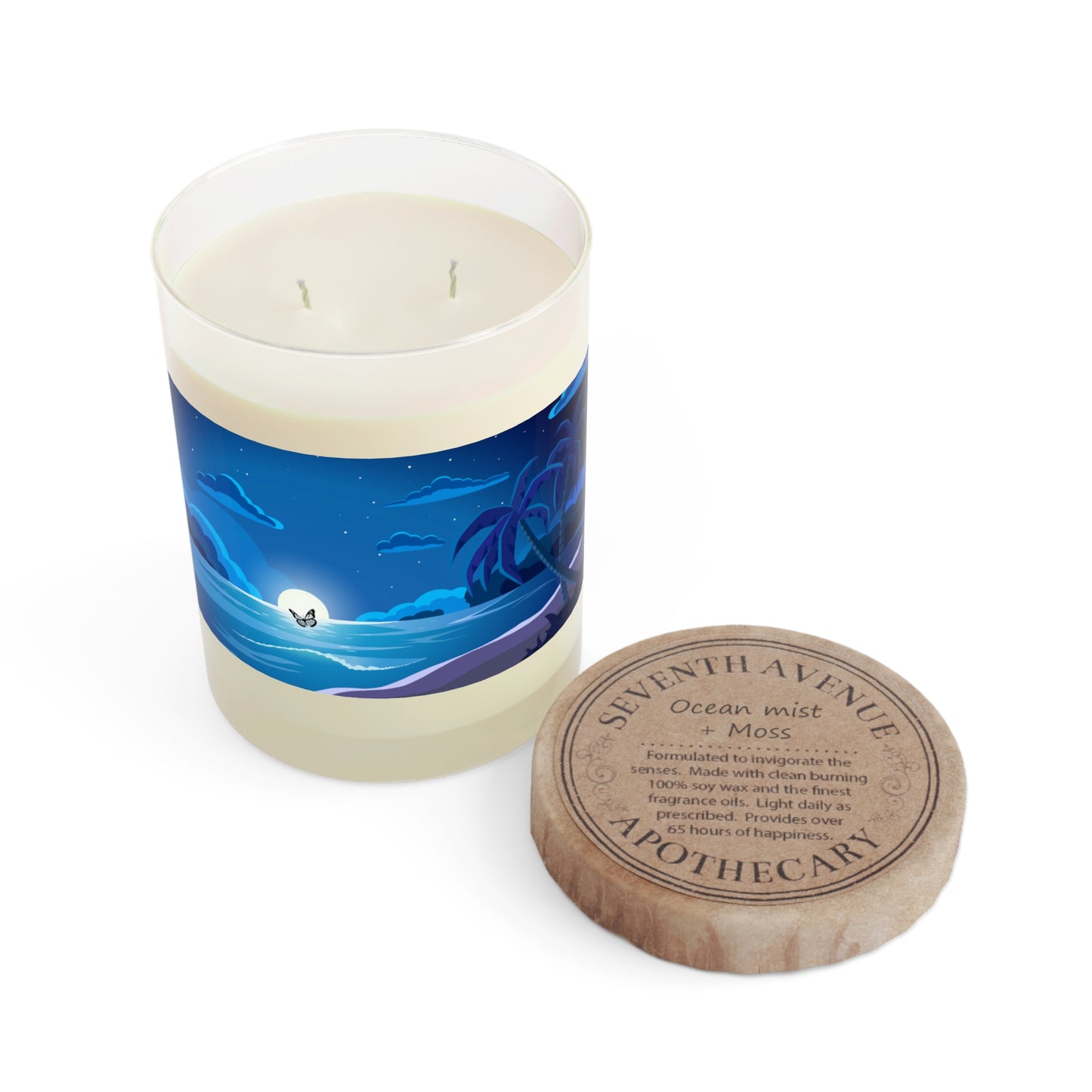Ocean Mist & Moss Candle – Coastal Forest Scent, Soy Wax | Stardust Cove