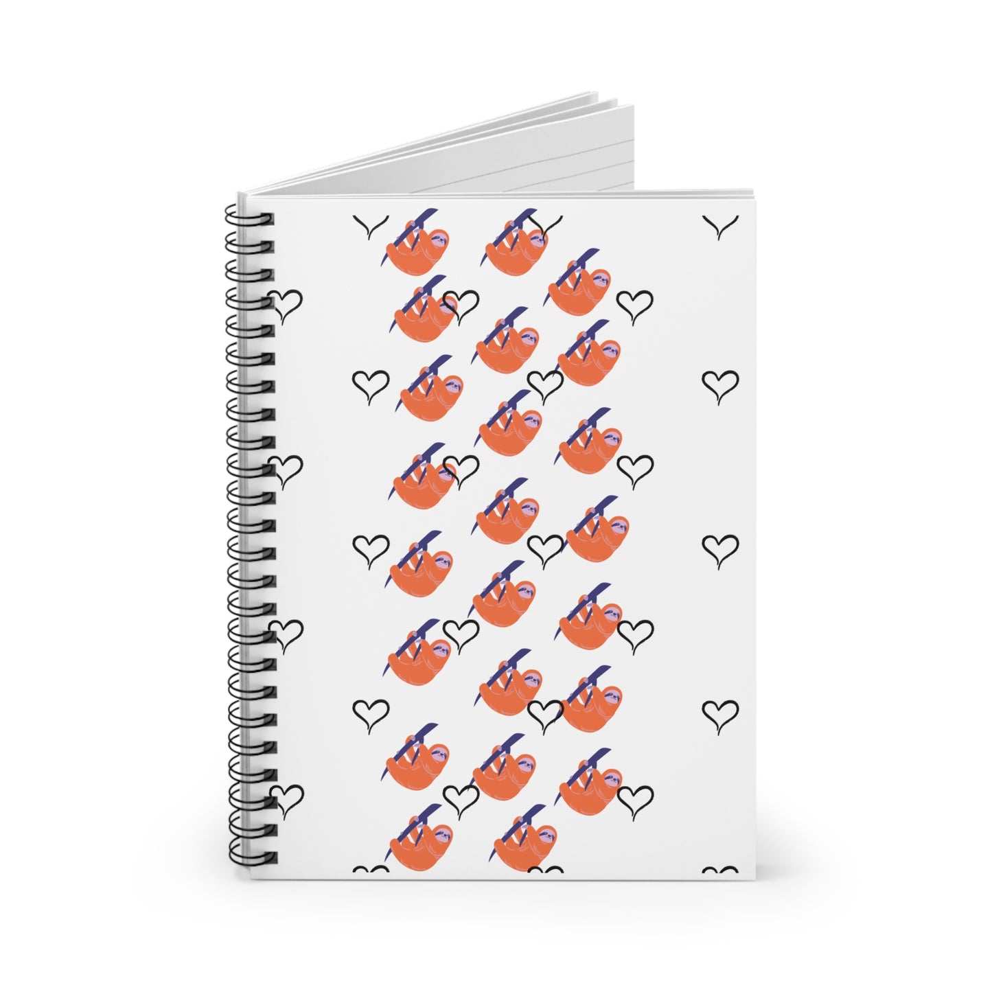 Cute Heart Pattern Spiral Notebook - Ruled Lines for Notes & Doodles