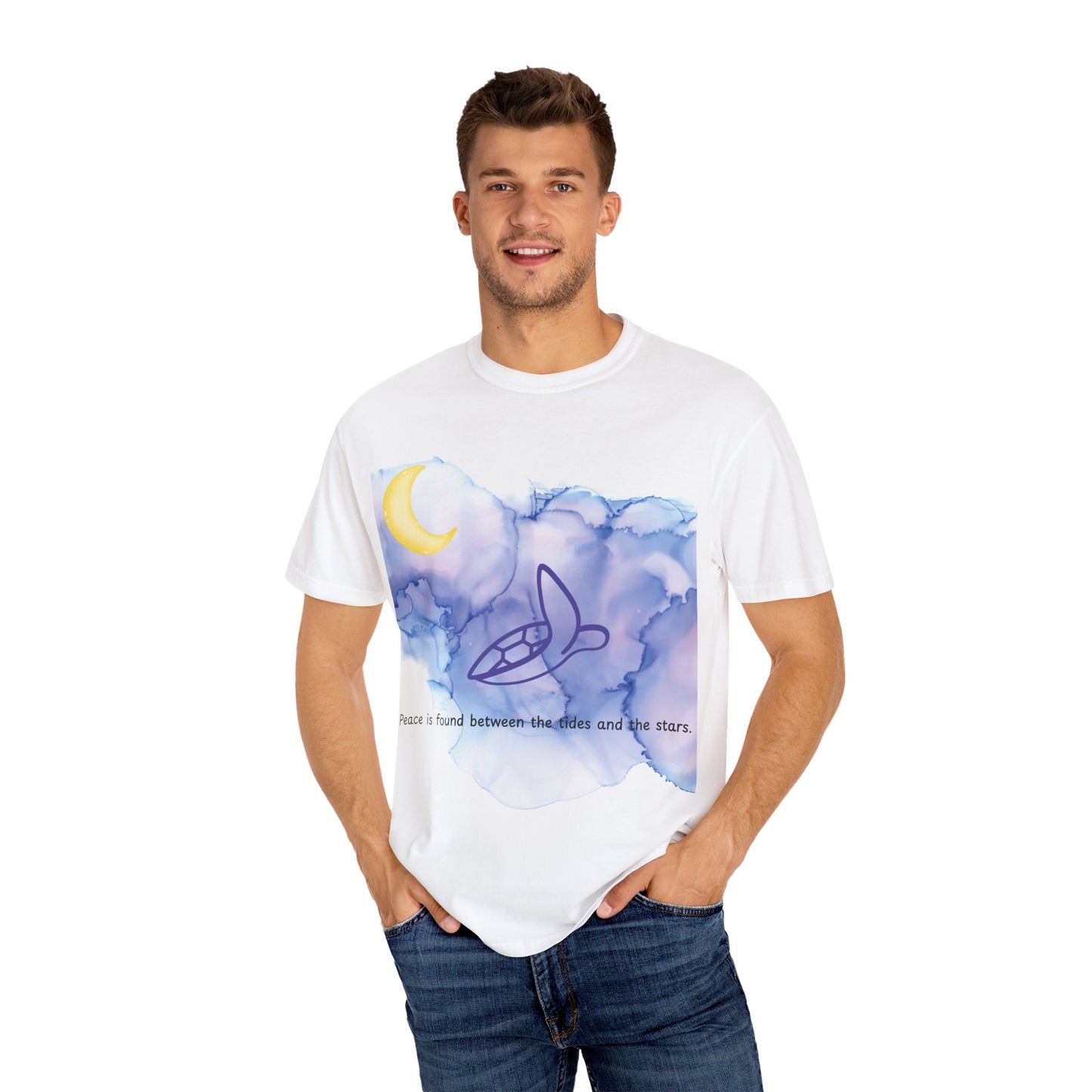 Celestial Sea Turtle T-Shirt – Watercolor Turtle and Moon Tee | Ocean Spirit Shirt by Stardust Cove