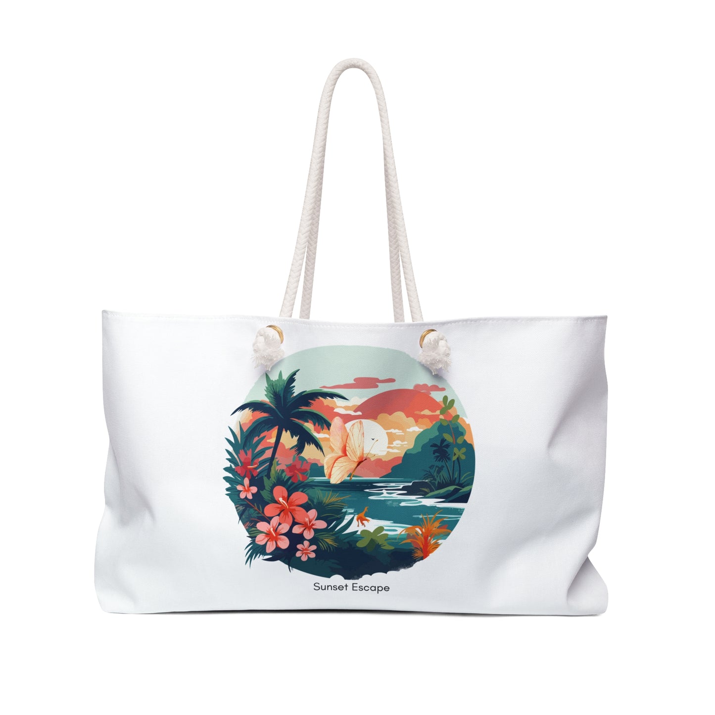 Sunset Escape Weekender Bag – Tropical Butterfly Beach Tote | Stardust Cove