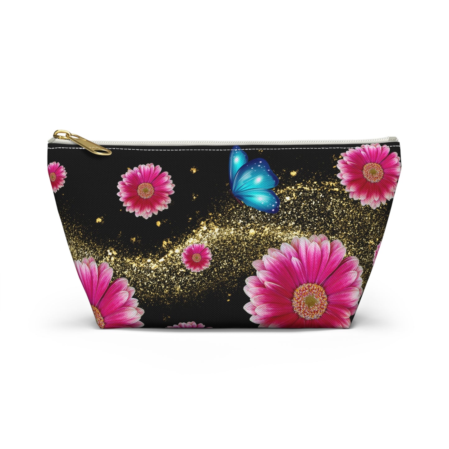 Floral Butterfly Accessory Pouch, Makeup Bag, Travel Essentials, Gift for Her, Cosmetic Storage, Floral Design