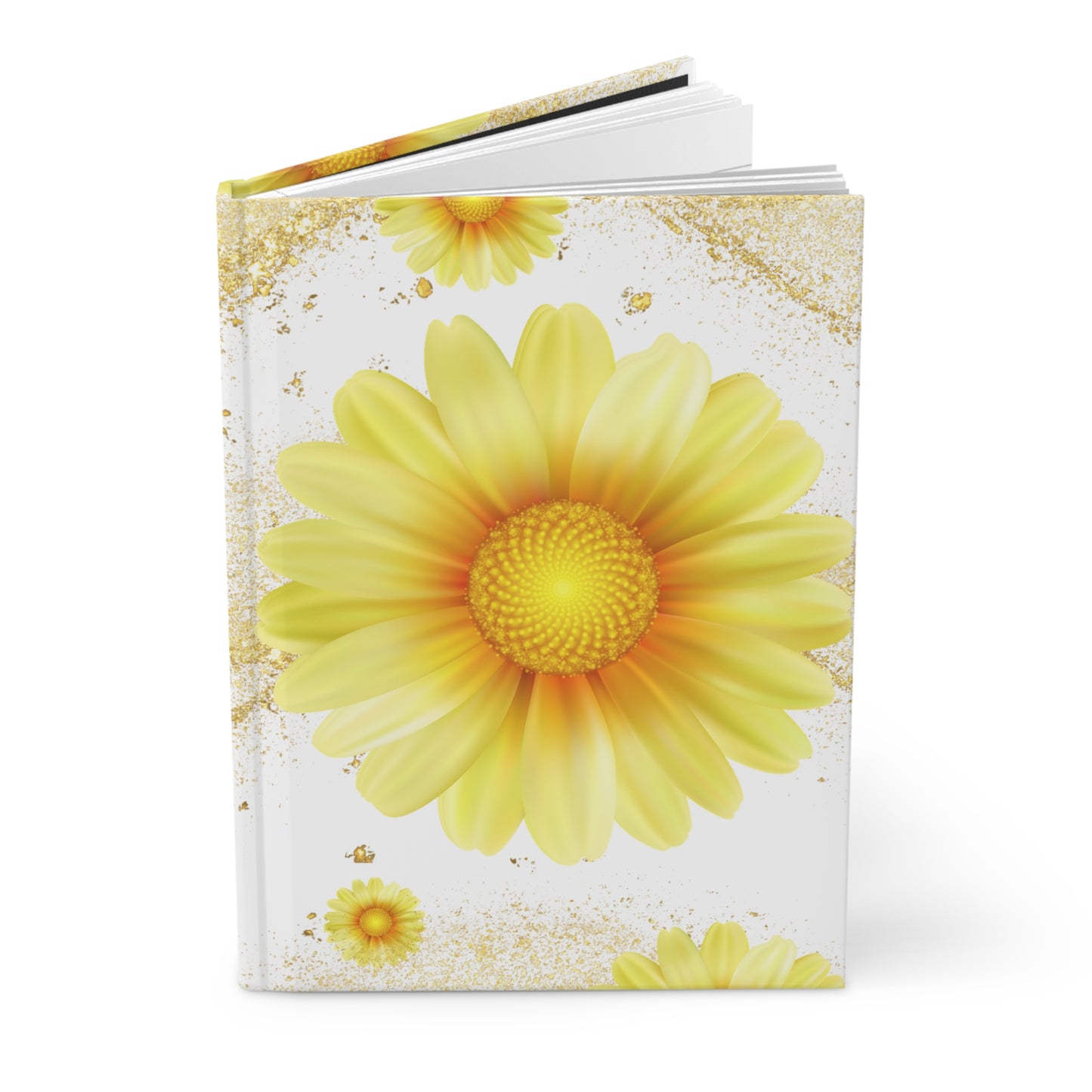 Sunshine Floral Hardcover Journal, Inspirational Notebook, Daisy Design Journal, Spring Gift, Writing Journal