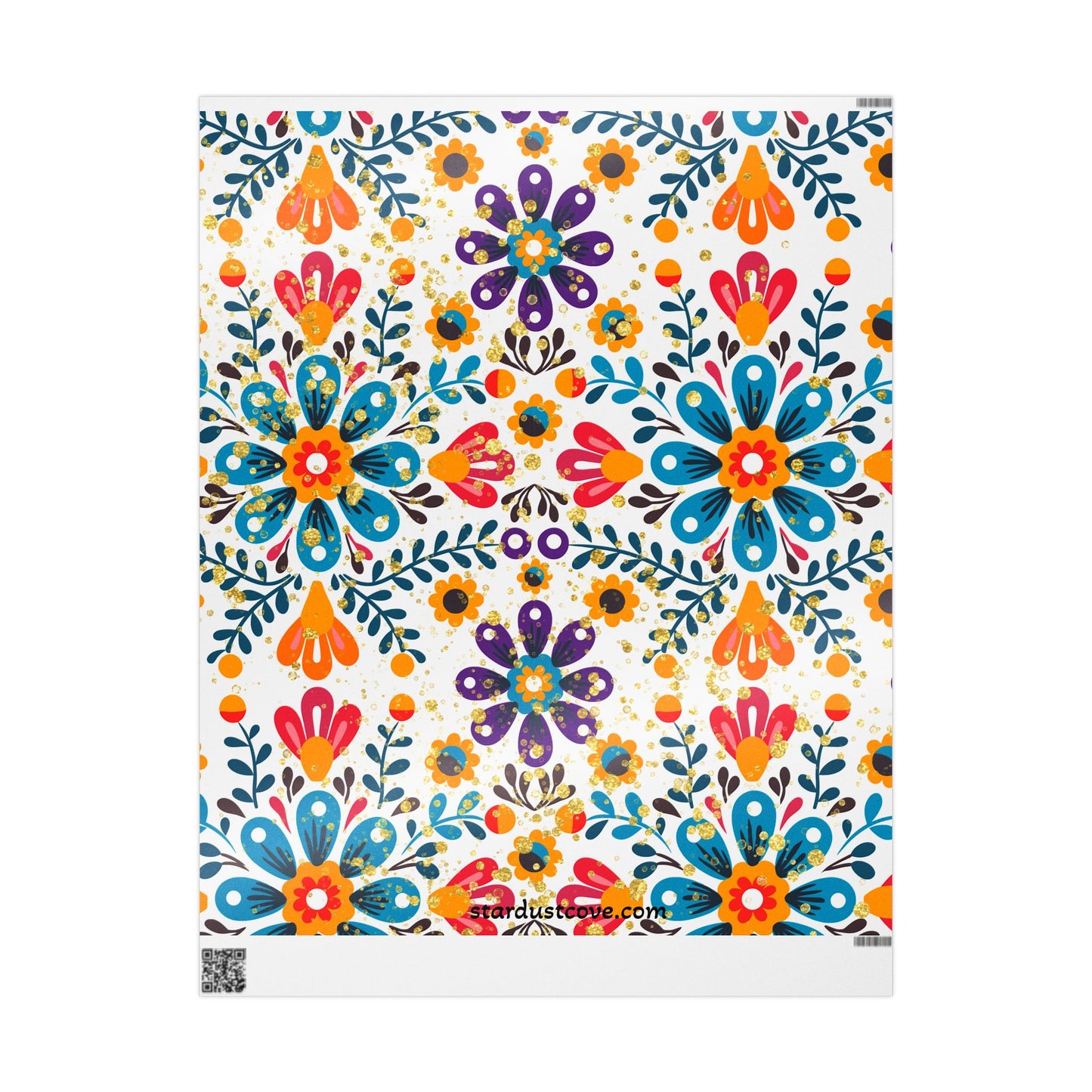 Vibrant Floral Wrapping Paper, Colorful Gift Wrap, Birthday, Holiday, Celebration, Eco-Friendly, Handmade