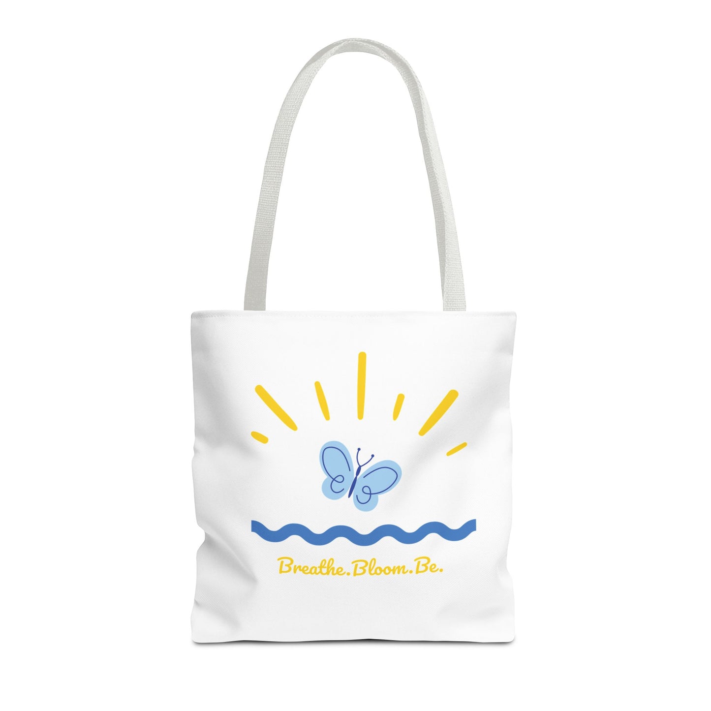Butterfly and Stripes AOP Tote Bag - Stylish Shopping Bag, Eco-Friendly Gift, Summer Vibes, Beach Ready, Everyday Use