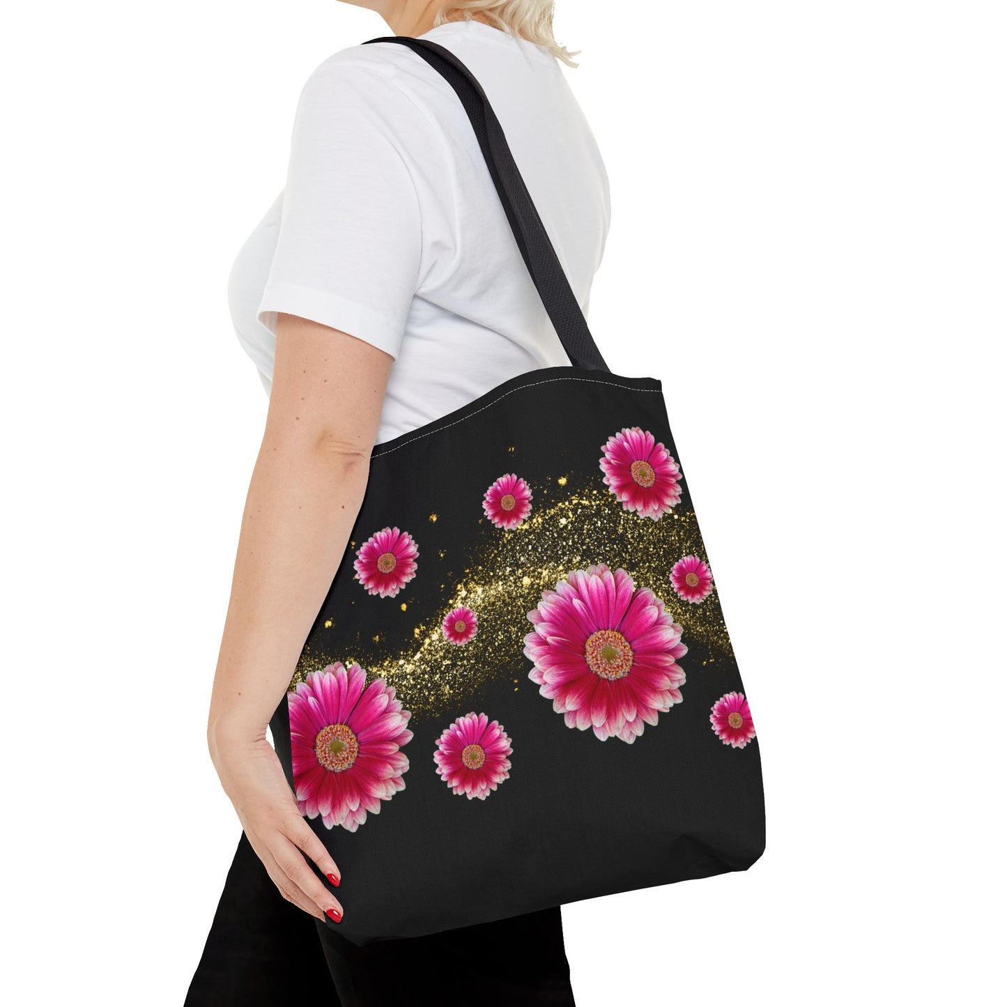 Floral Tote Bag, Stylish Floral Shopping Bag, Boho Bag, Petal Pattern Handbag, Spring Gift Bag, Unique Floral Design