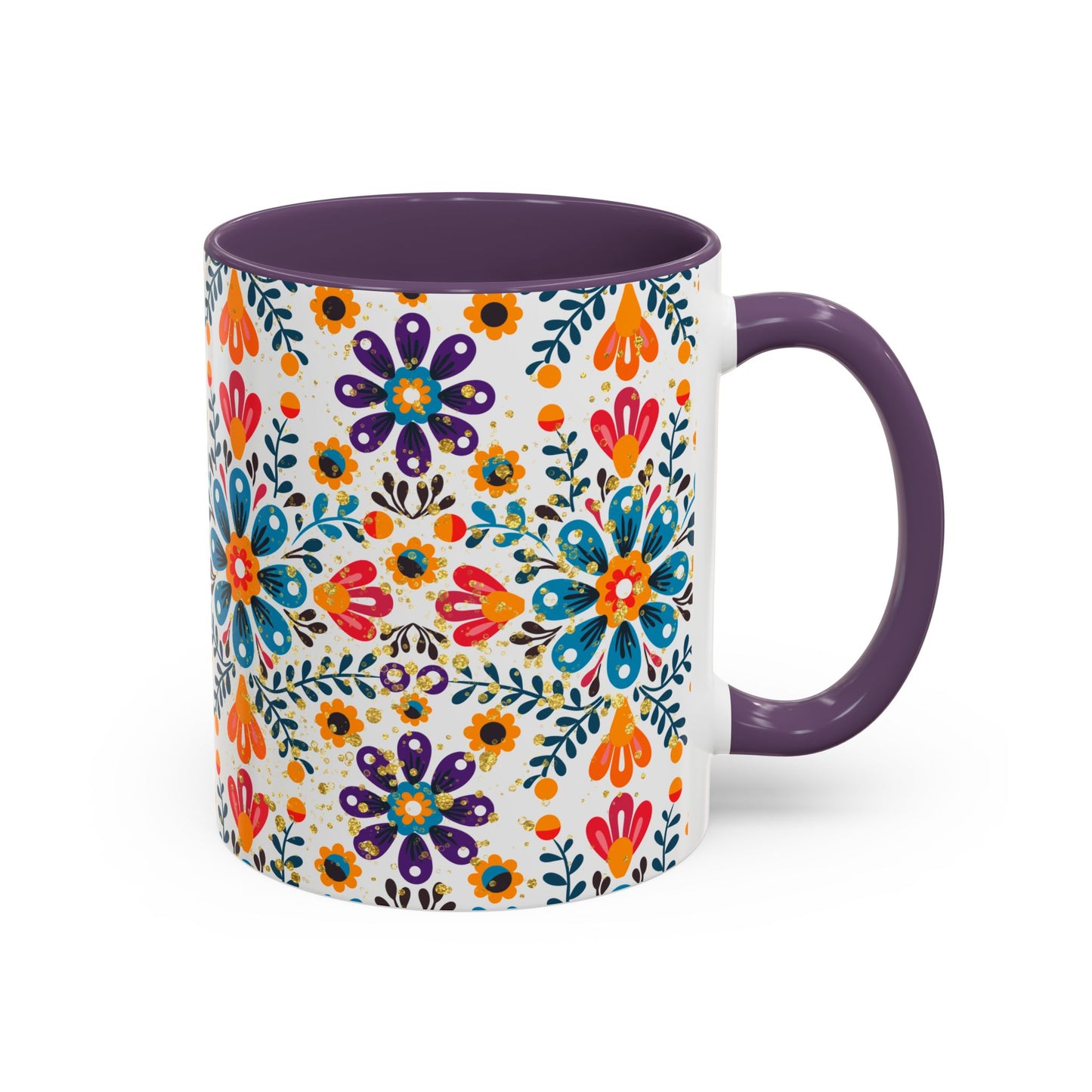 Boho Floral Coffee Mug – Folk Art Accent Mug | Colorful Ceramic Cup by Stardust Cove