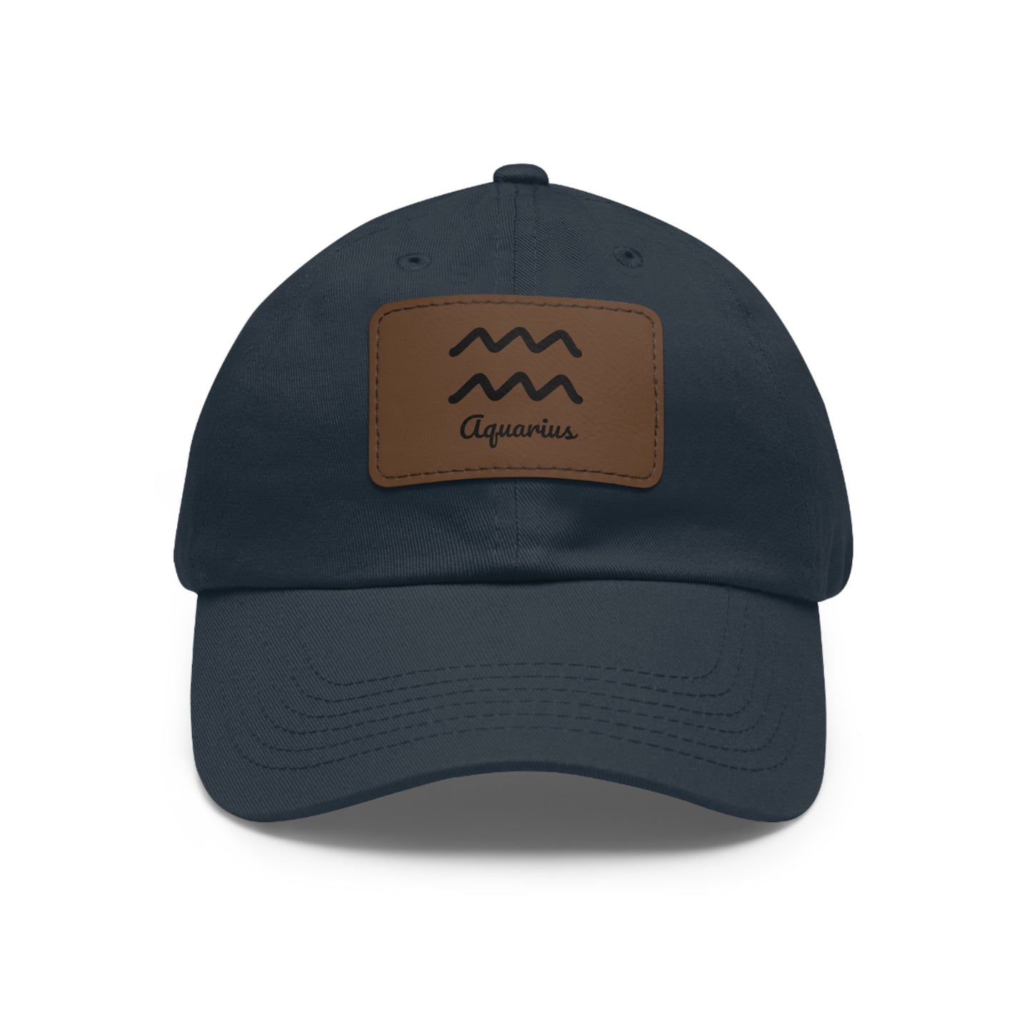 Custom Aquarius Dad Hat with Leather Patch