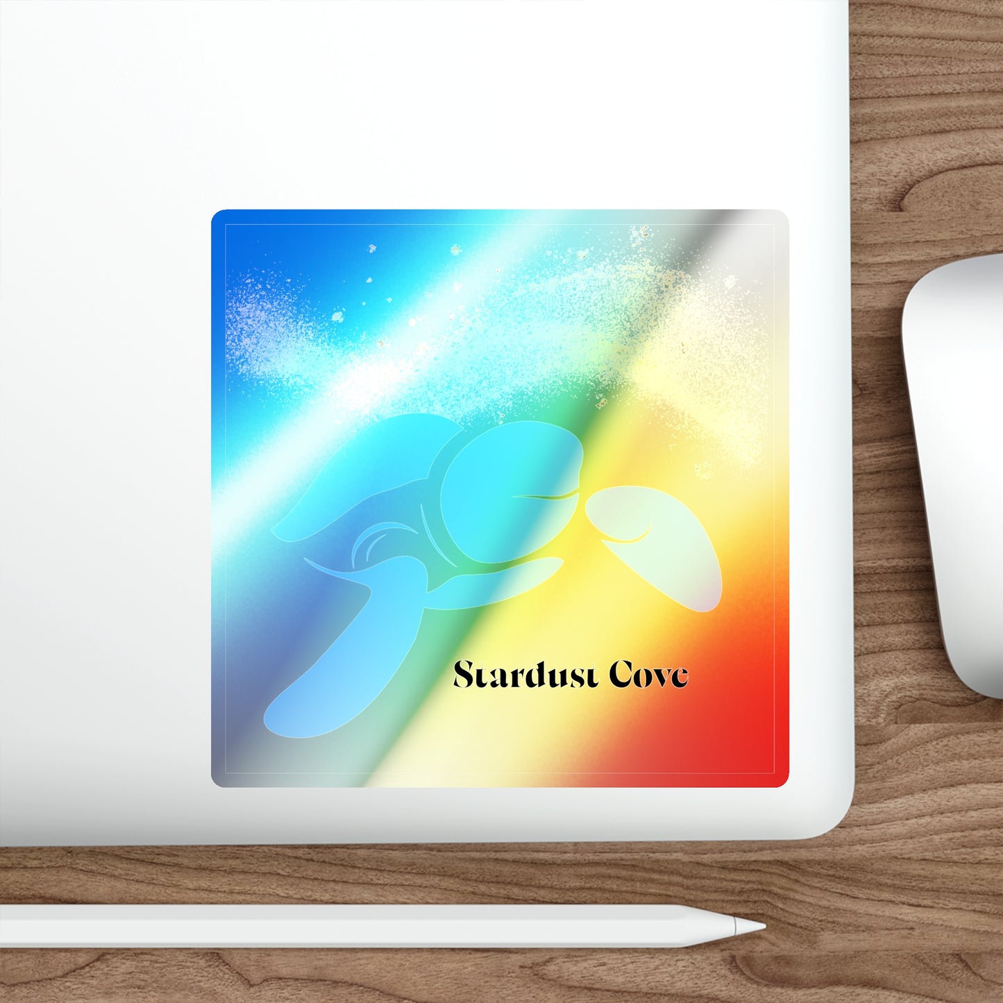 Holographic Sea Turtle Sticker – Stardust Cove Ocean-Inspired Vinyl Decal