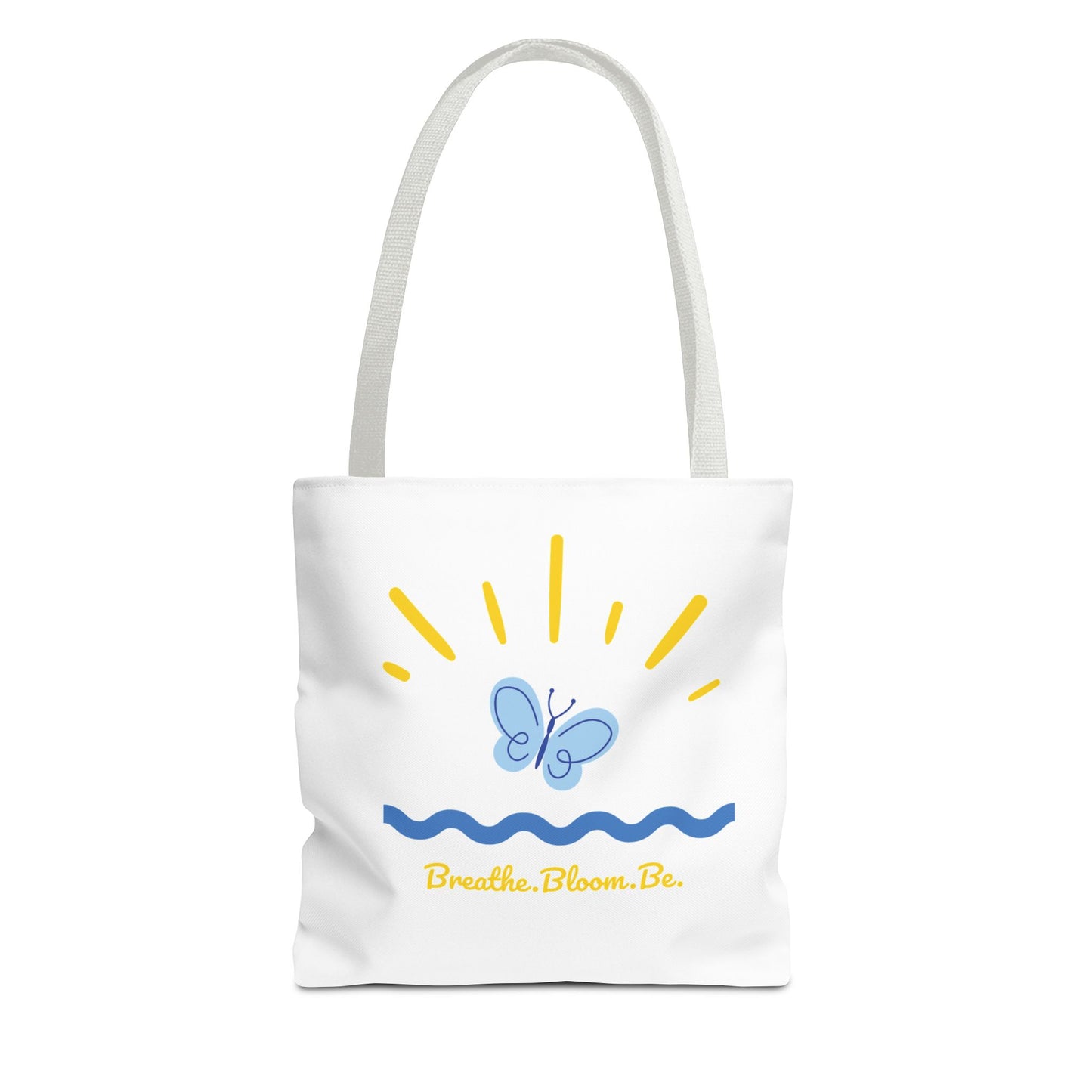 Butterfly and Stripes AOP Tote Bag - Stylish Shopping Bag, Eco-Friendly Gift, Summer Vibes, Beach Ready, Everyday Use