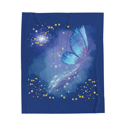 Celestial Butterfly Plush Blanket - Cozy Starry Throw for Comfort and Inspiration
