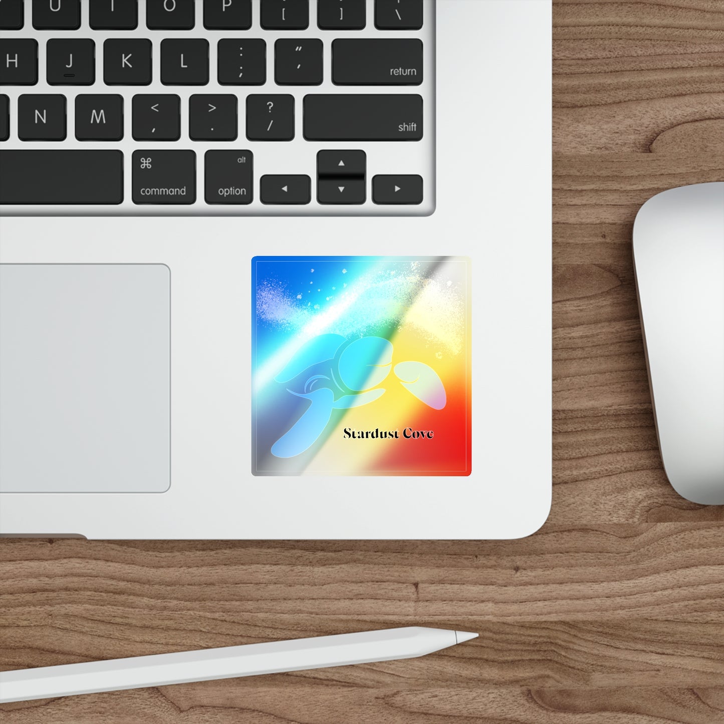 Holographic Sea Turtle Sticker – Stardust Cove Ocean-Inspired Vinyl Decal