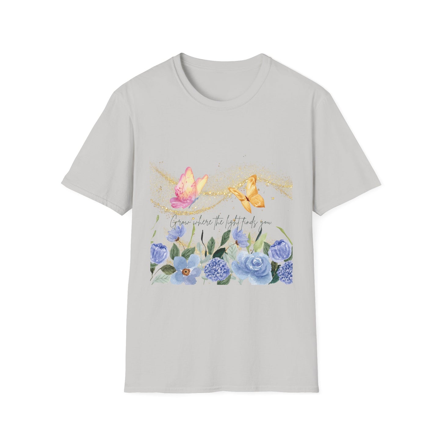 Butterfly Blossom Unisex Softstyle T-Shirt - Inspirational Floral Design